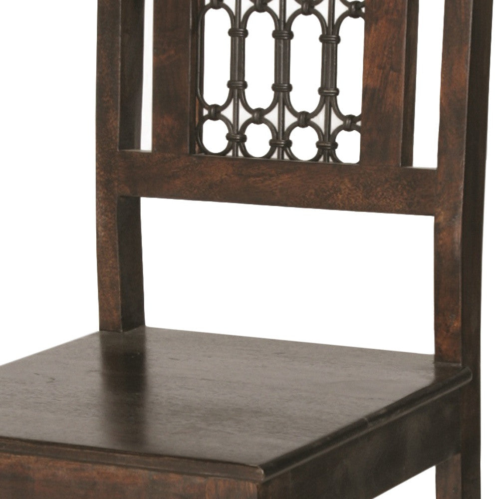 31" Brown Solid Wood Bar Height Bar Chair