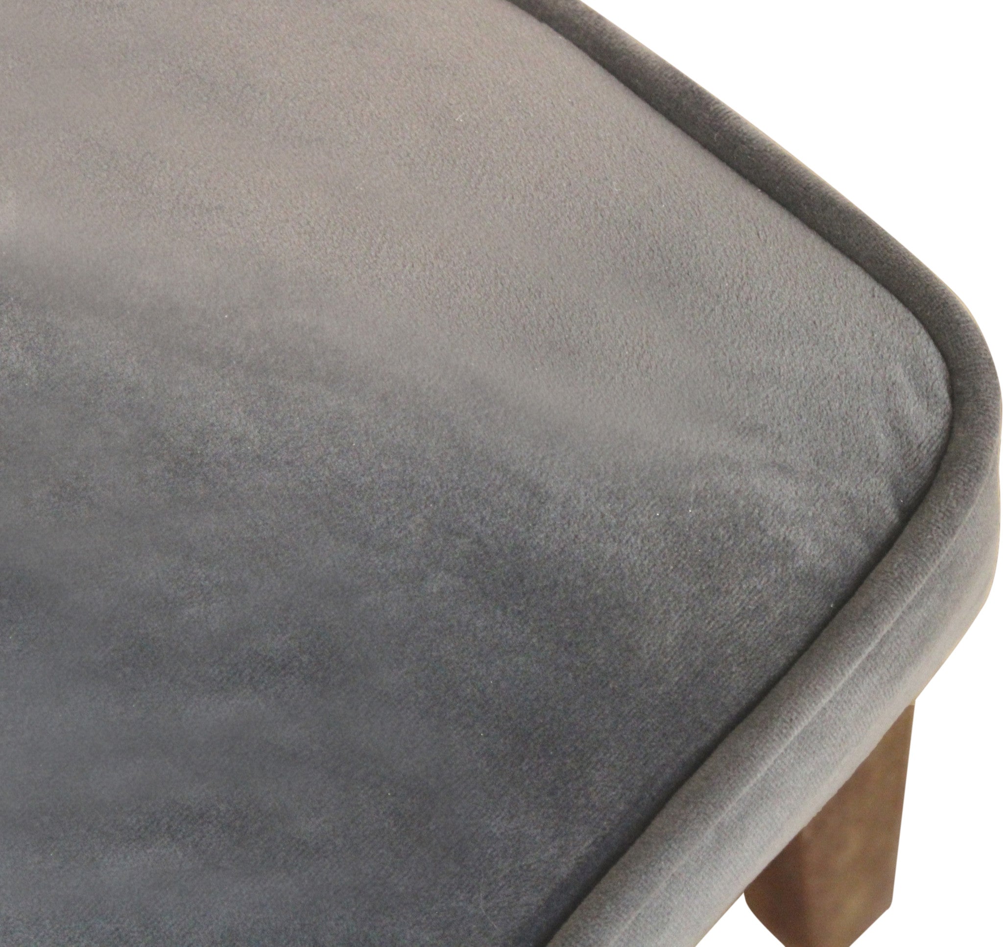 Set of Two Gray And Brown Upholstered Velvet Dining Parsons Chairs