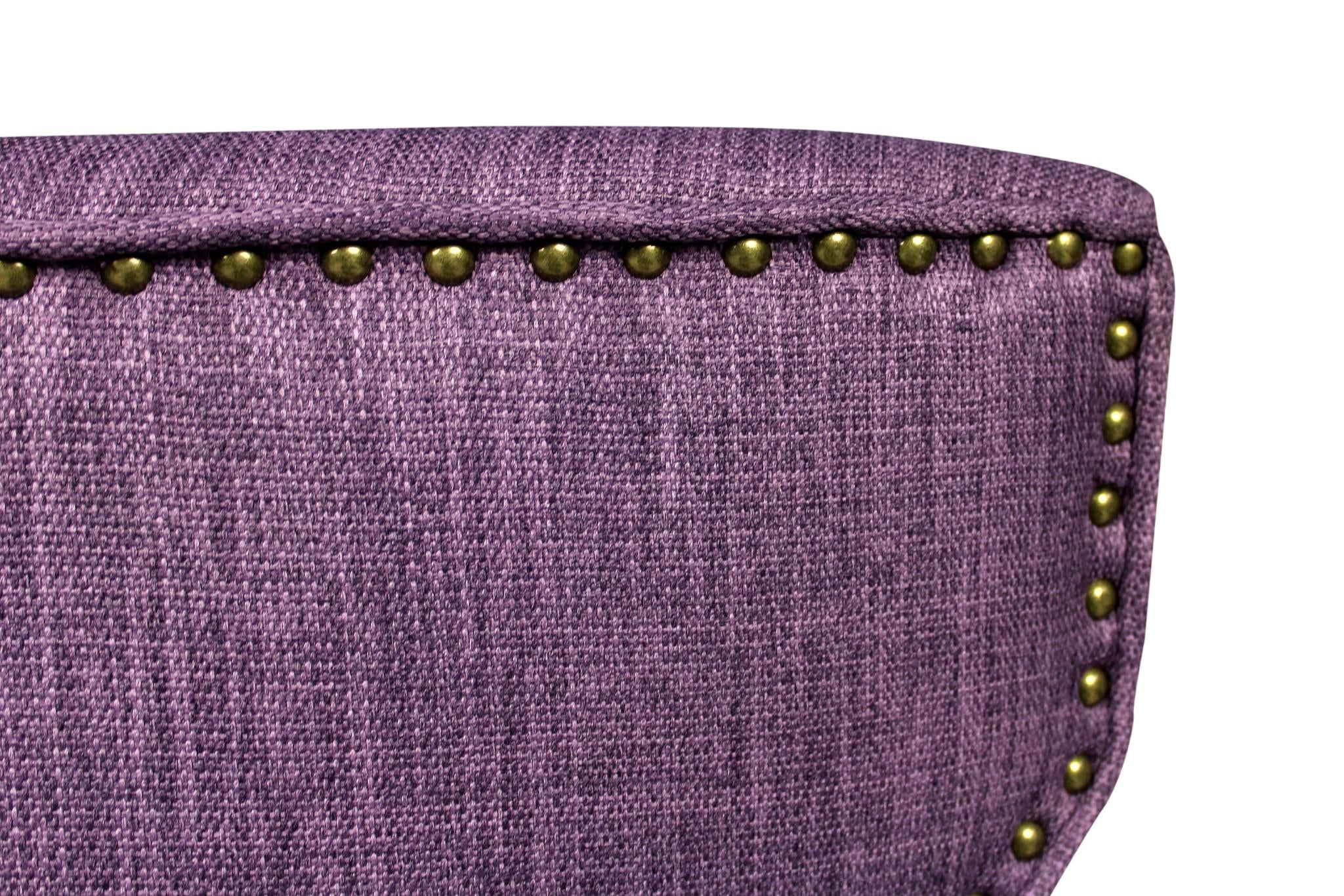 Set of Two Purple and Brown Upholstered Fabric Dining Parsons Chairs