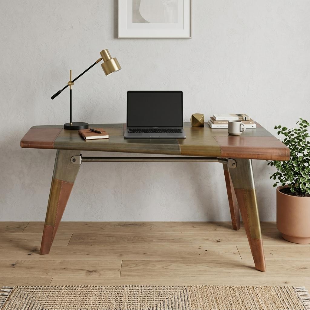 55" Copper Aluminum Writing Desk