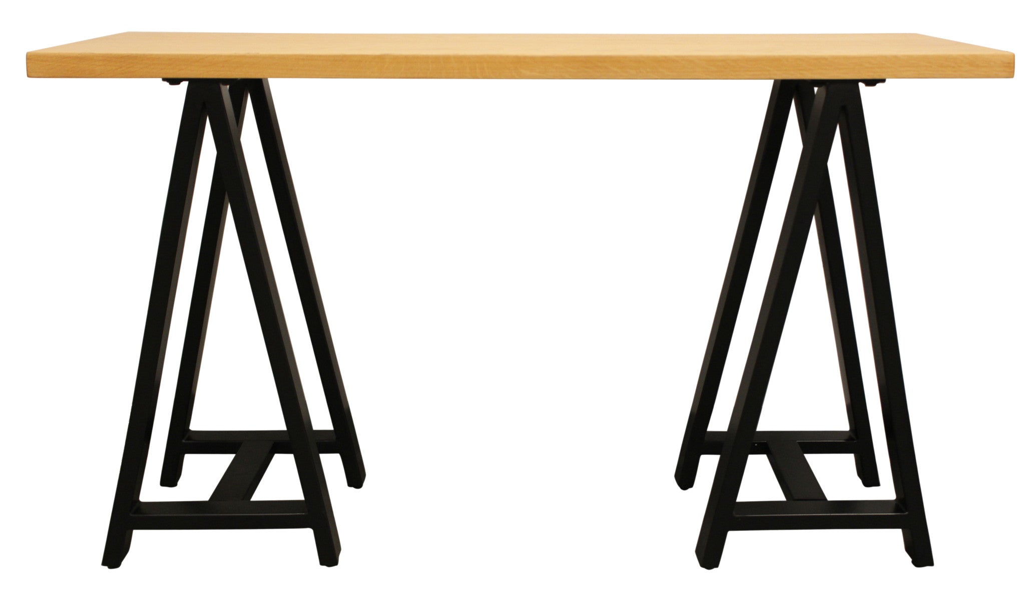 50" Natural and Black Solid Wood A Frame Console Table