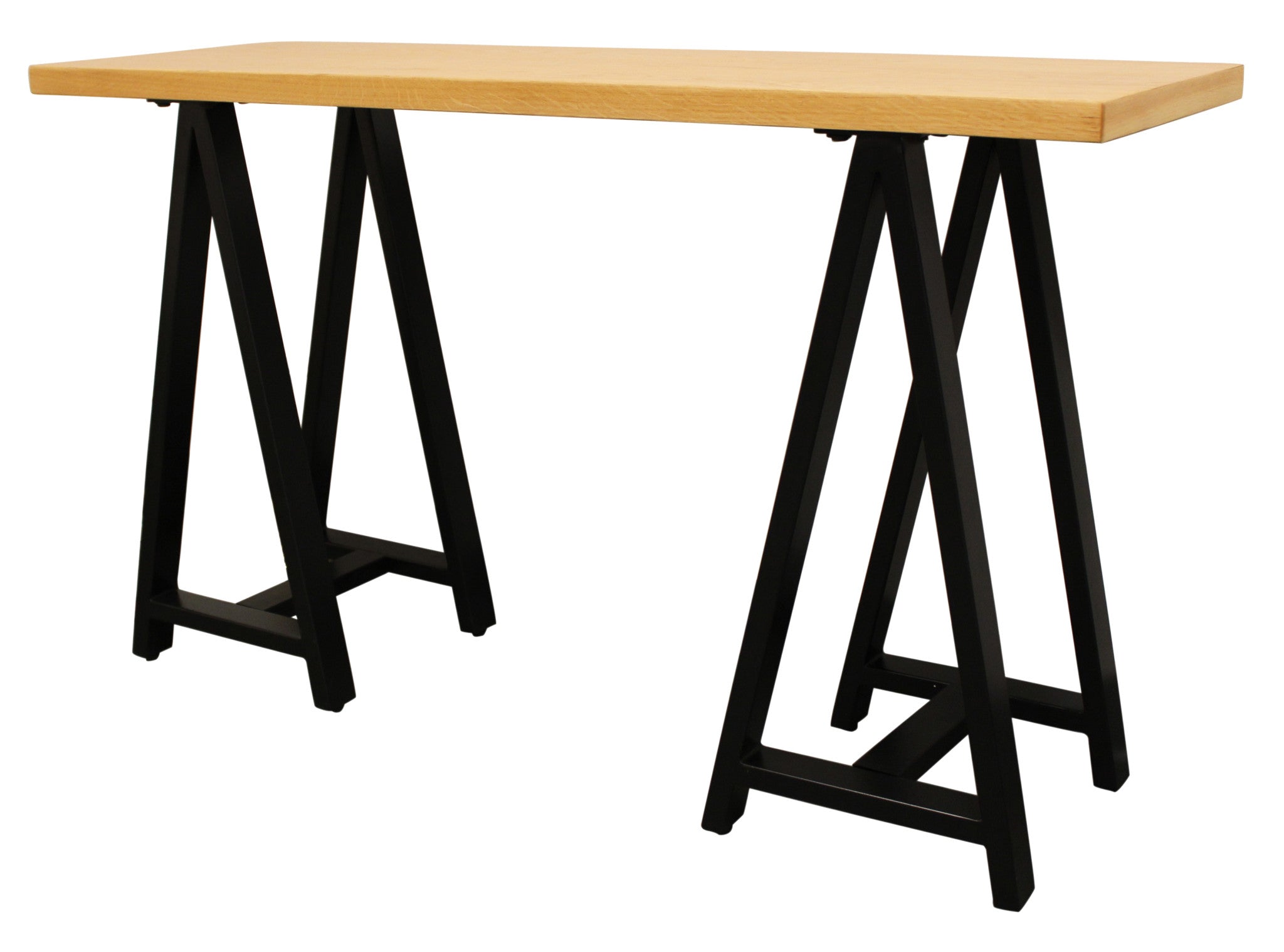 50" Natural and Black Solid Wood A Frame Console Table