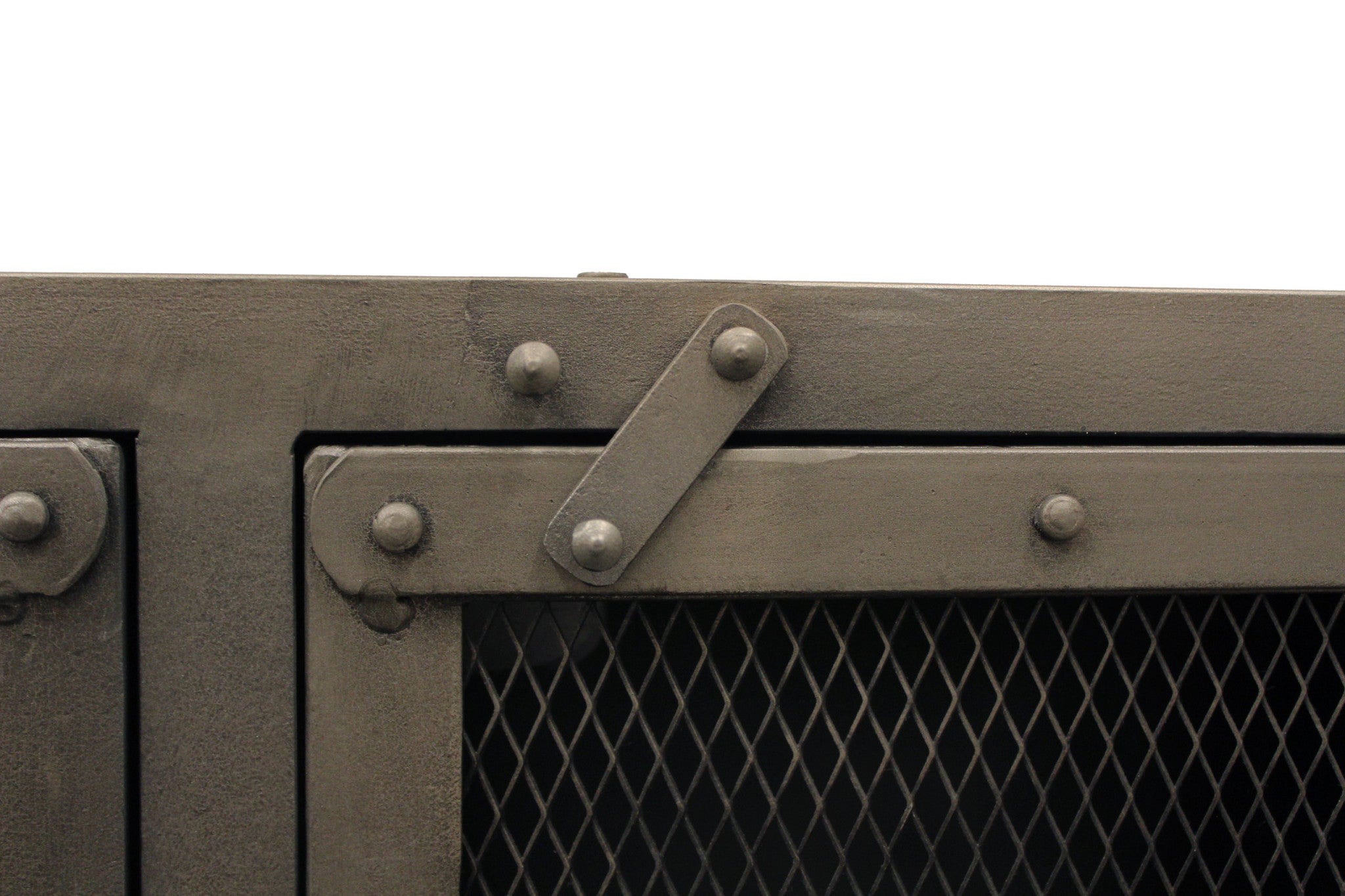 61" Gray Metal Enclosed Storage TV Stand