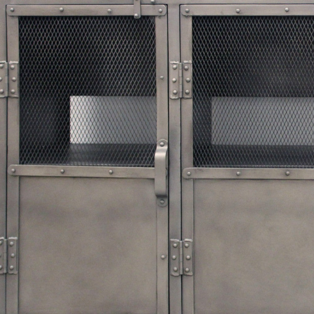 61" Gray Metal Enclosed Storage TV Stand