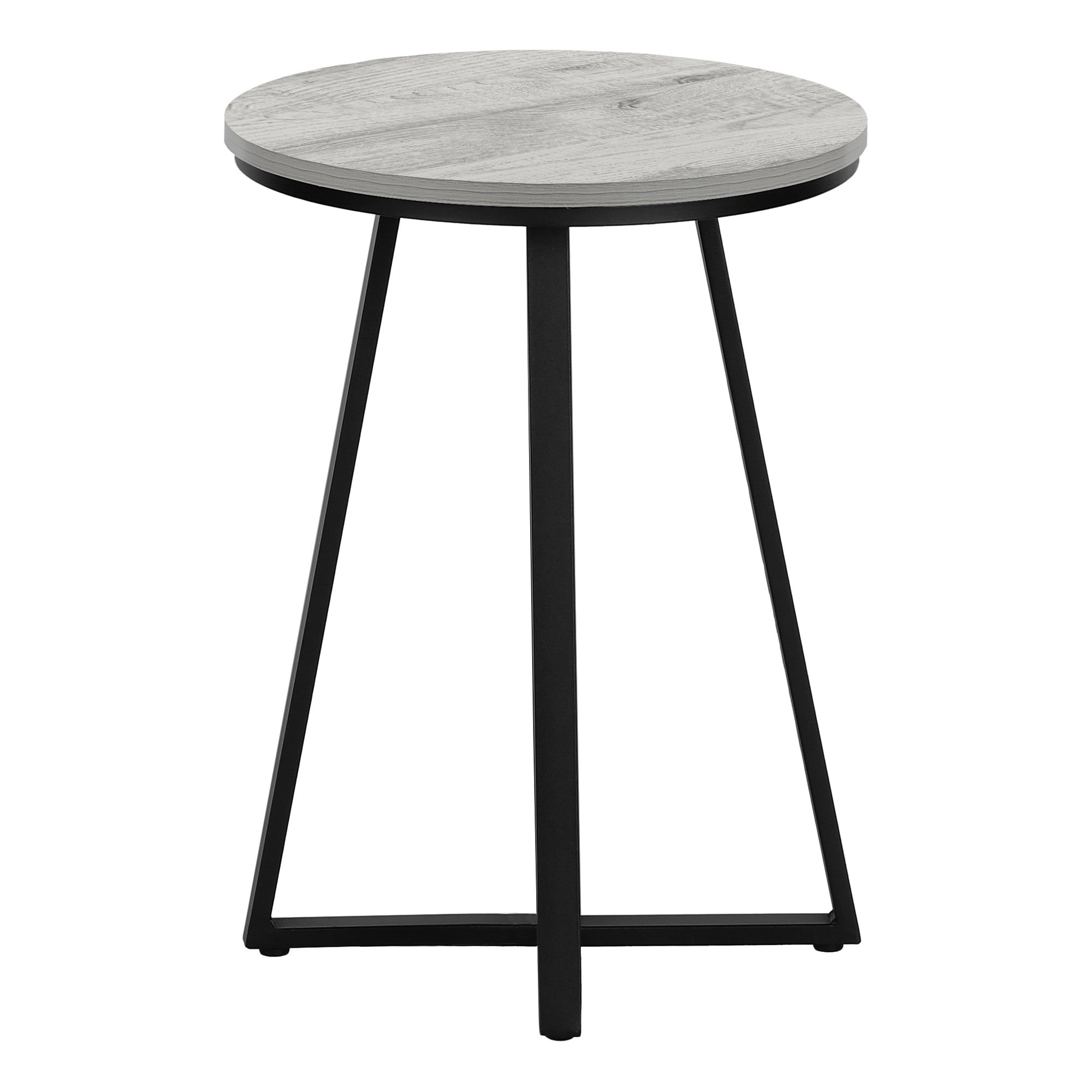 22" Black And Gray Round End Table
