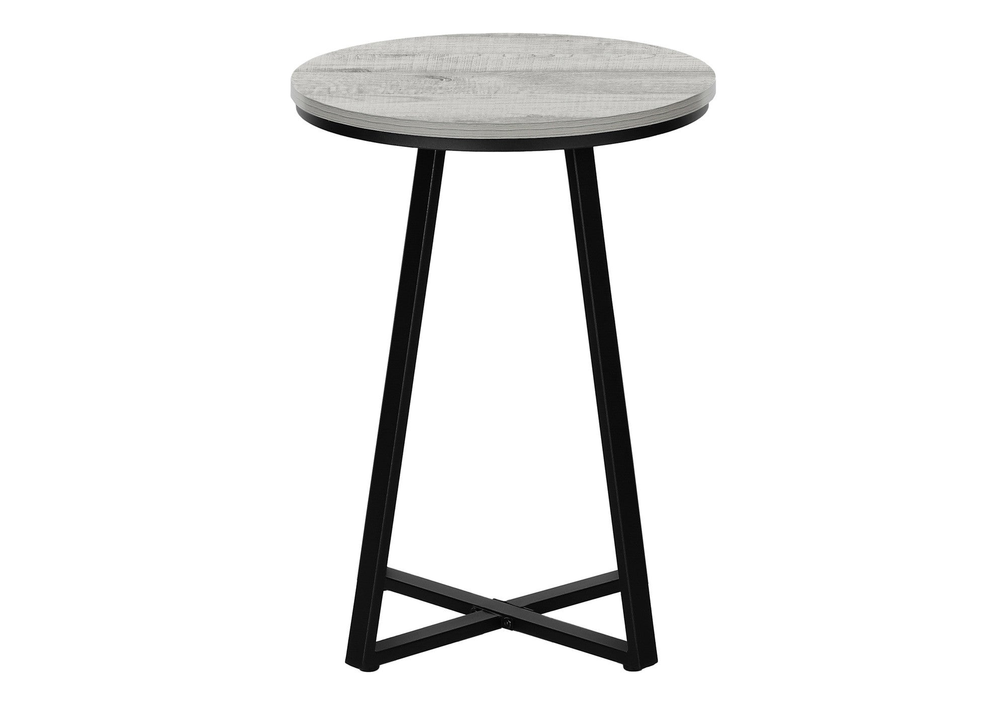 22" Black And Gray Round End Table