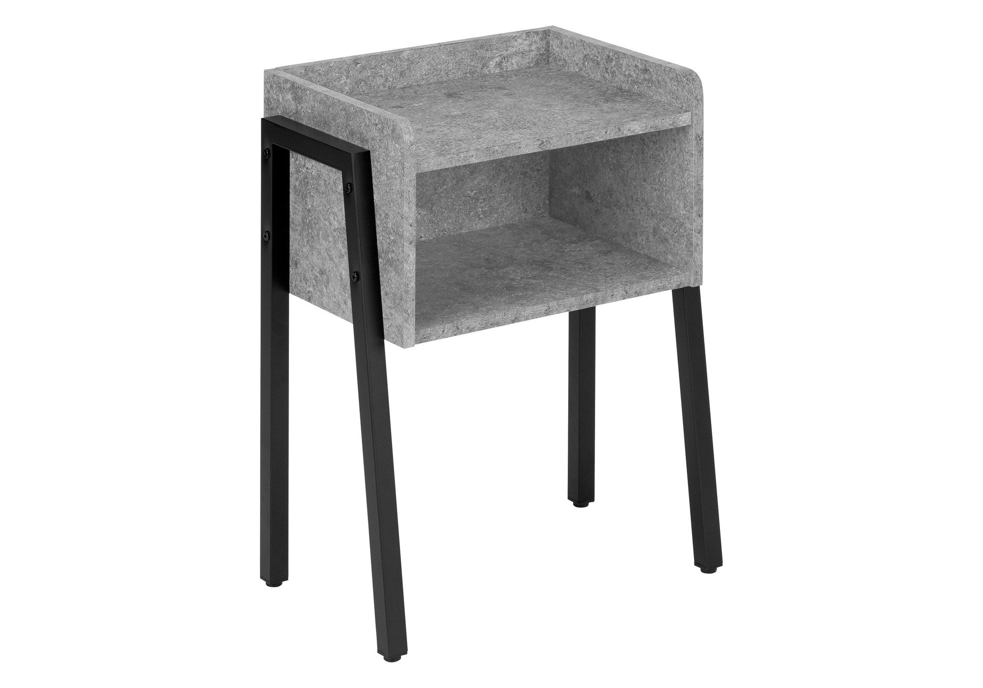 23" Black And Gray End Table With Shelf