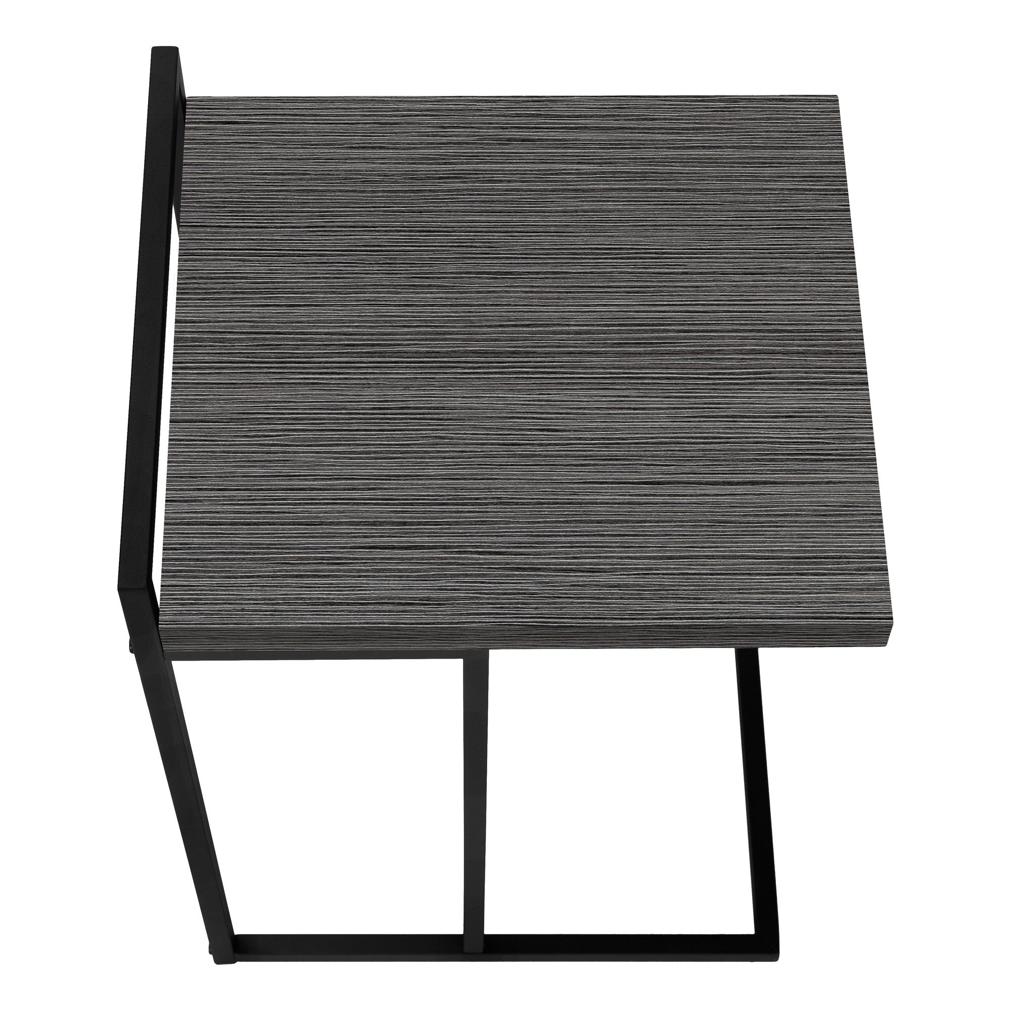 27" Dark Gray and Black Wood and Iron End Table