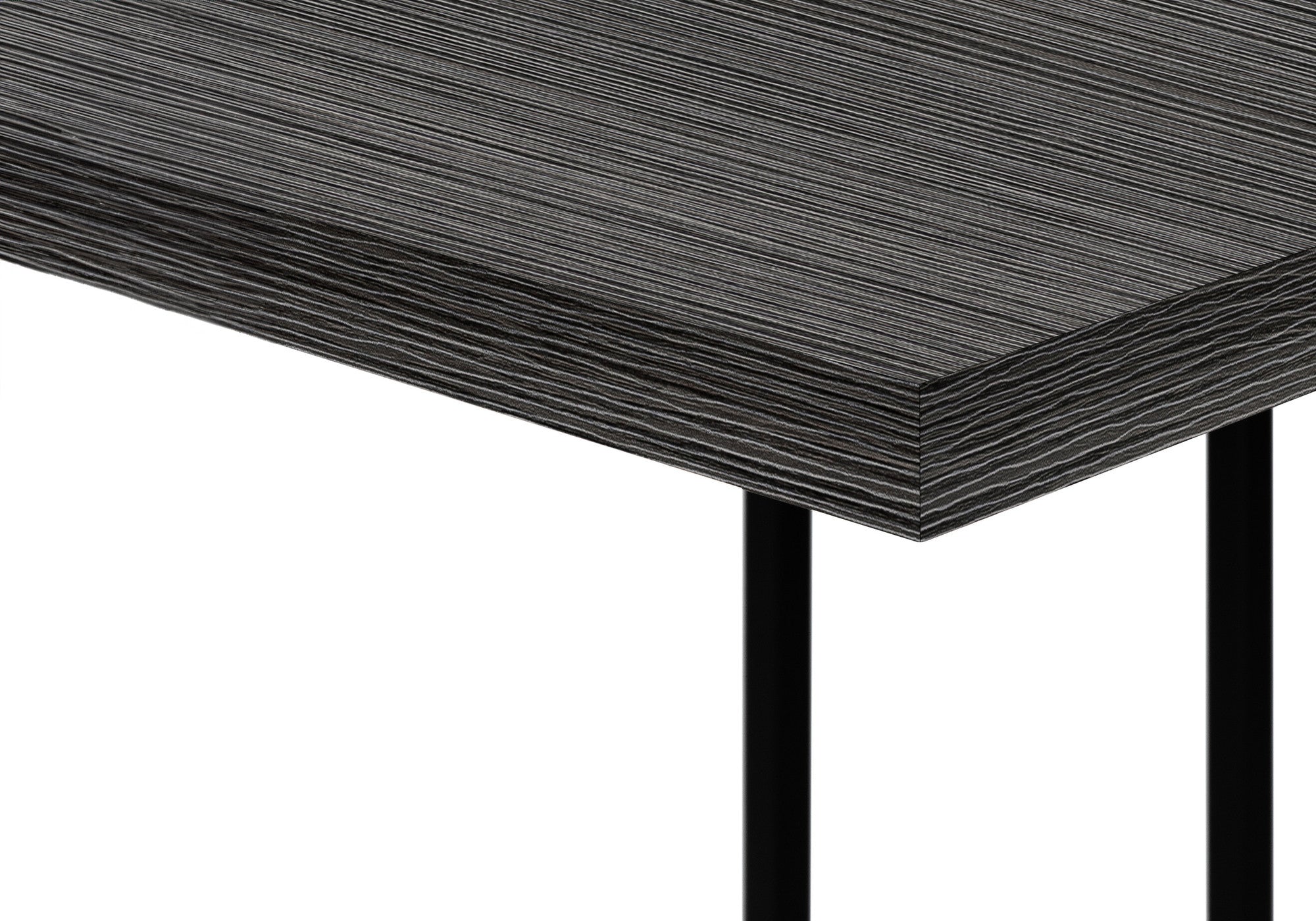 27" Dark Gray and Black Wood and Iron End Table