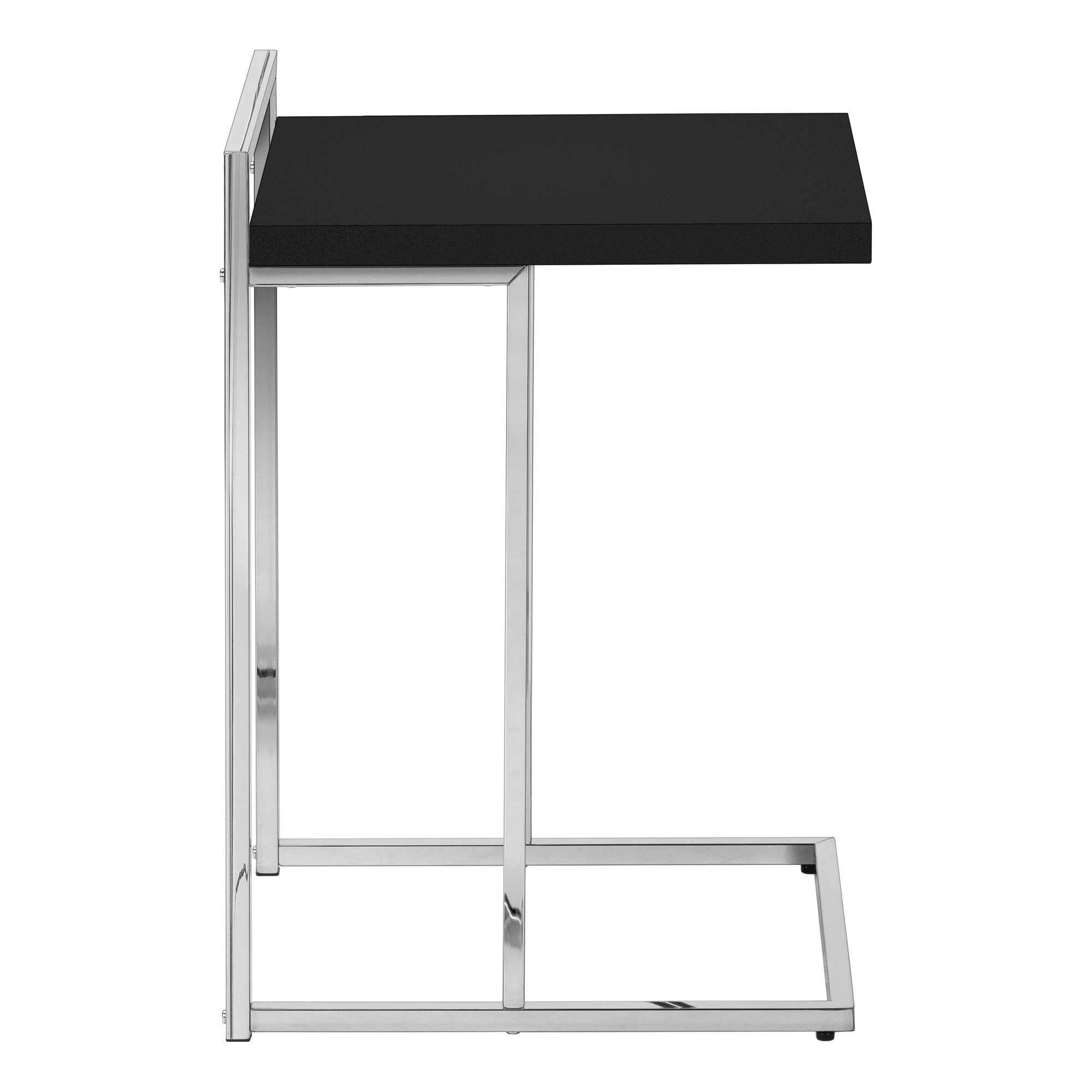 27" Black and Silver Wood and Iron End Table