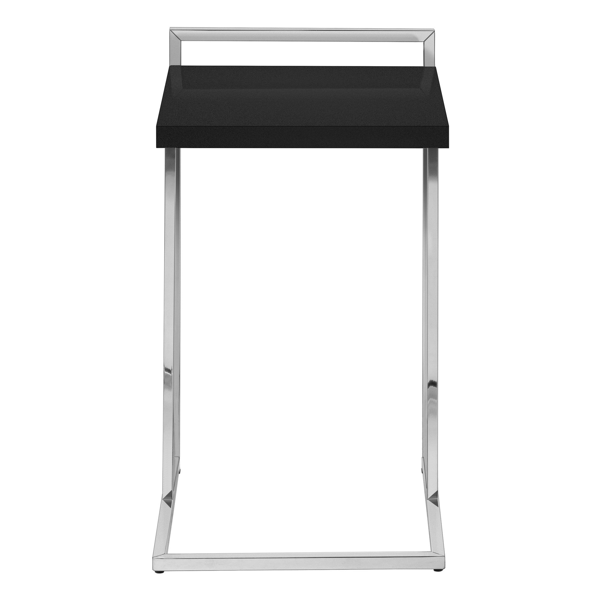27" Black and Silver Wood and Iron End Table