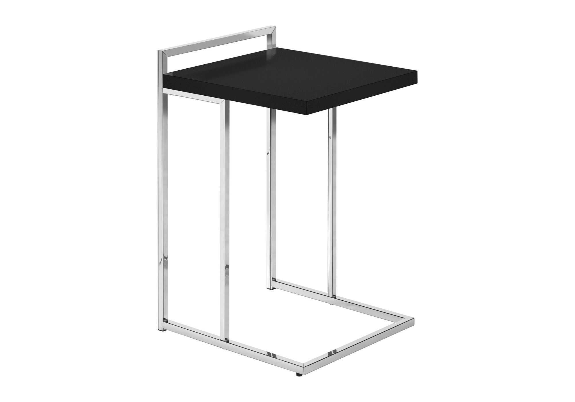 27" Black and Silver Wood and Iron End Table