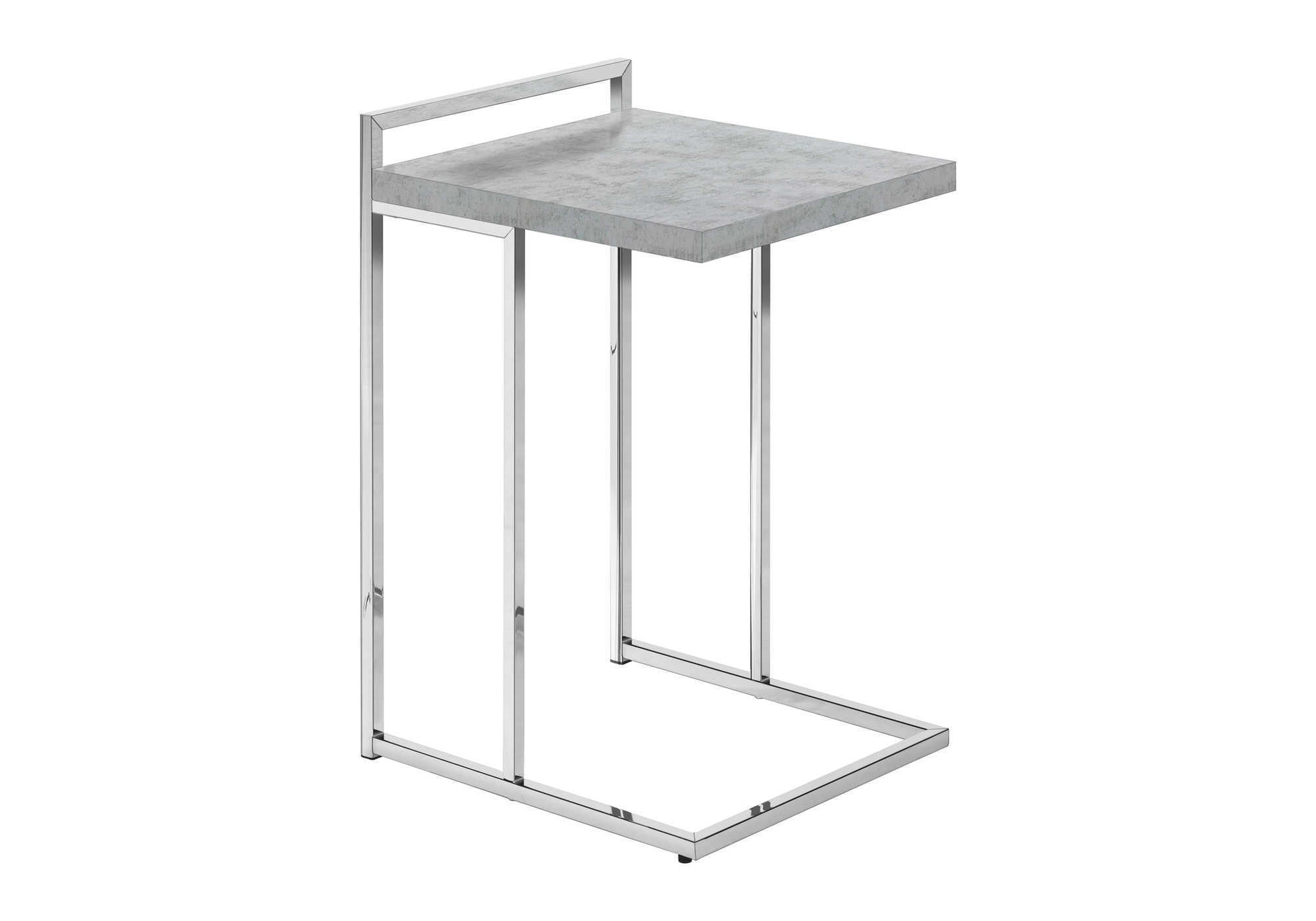 27" Gray and Silver Wood and Iron End Table
