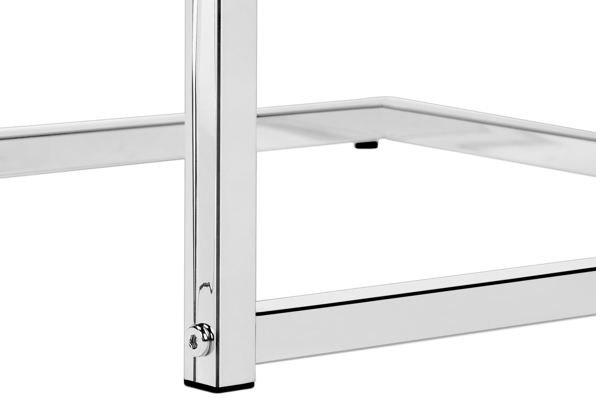27" Gray and Silver Wood and Iron End Table