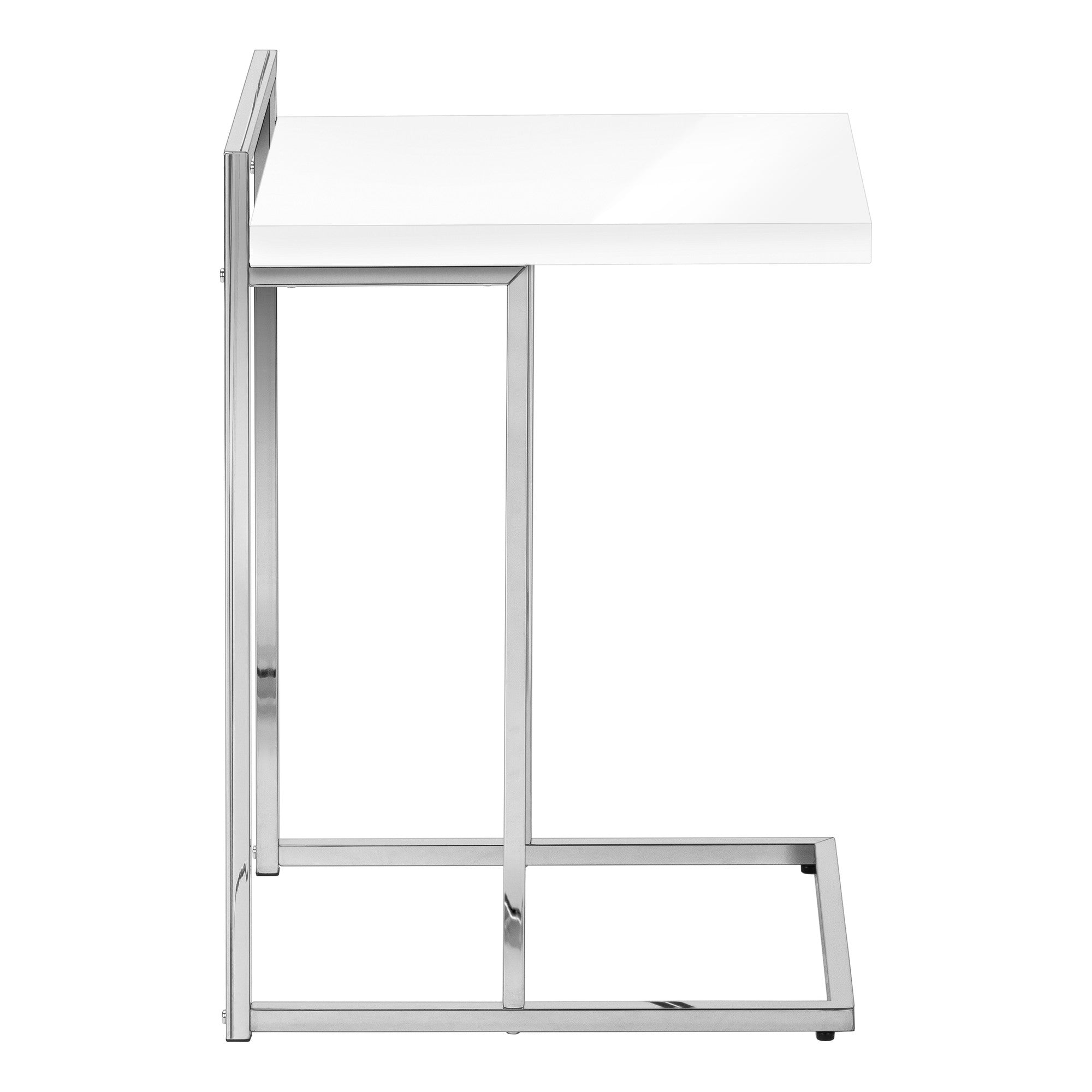 27" White and Silver Wood and Iron End Table