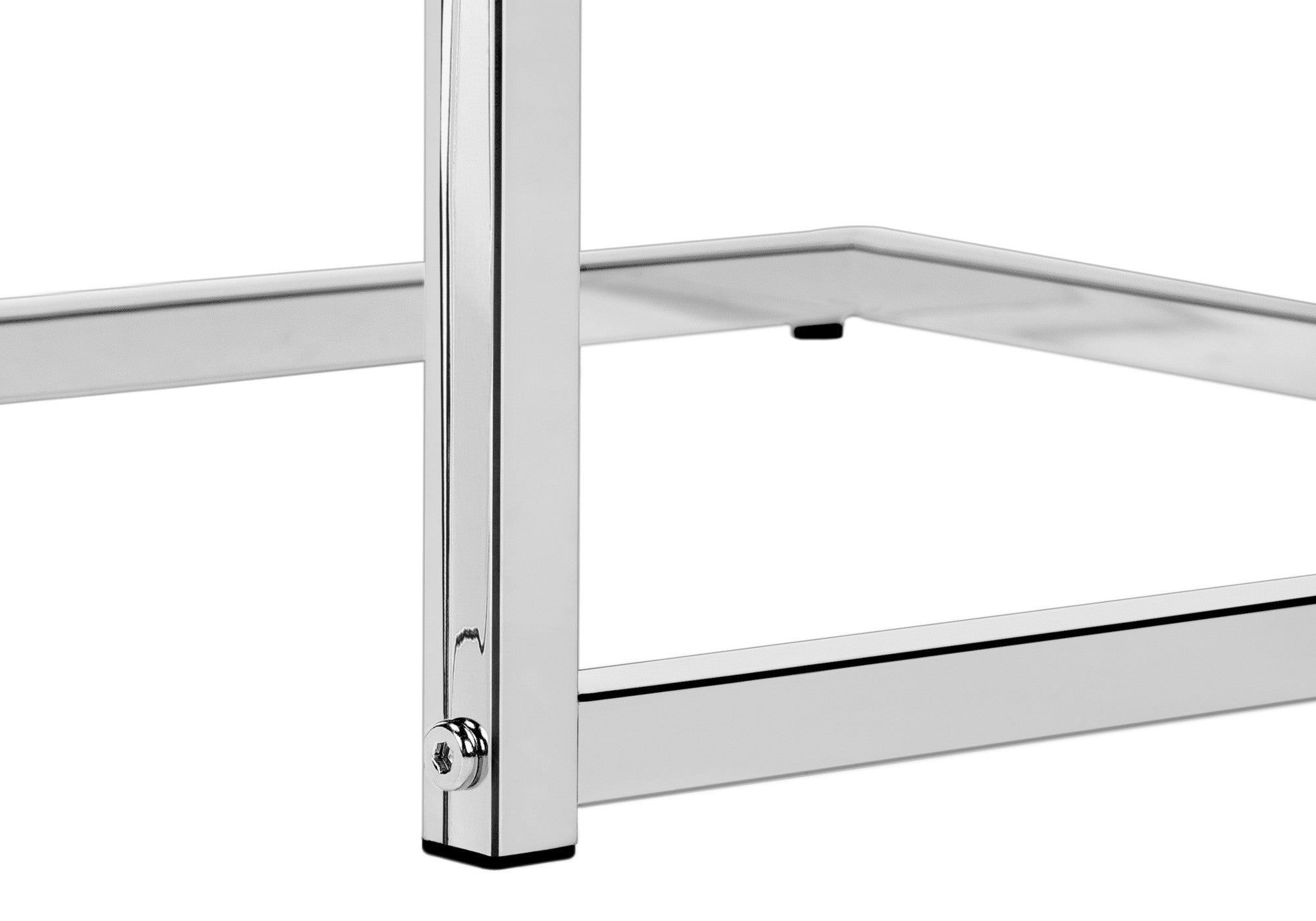27" White and Silver Wood and Iron End Table