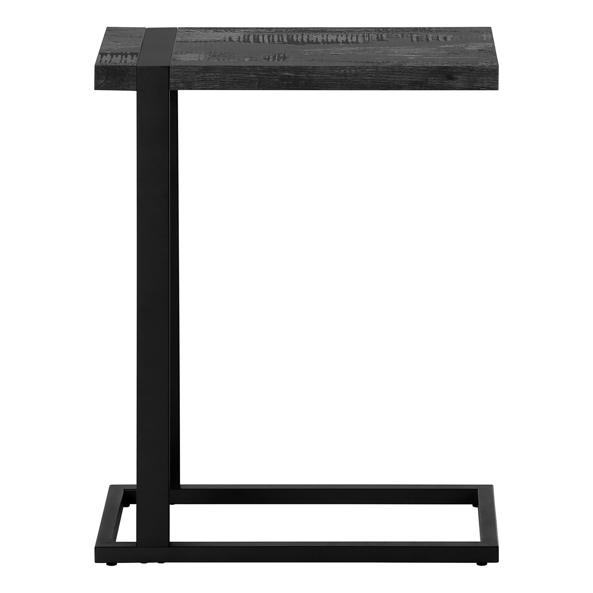 25" Black Distressed Wood and Iron End Table
