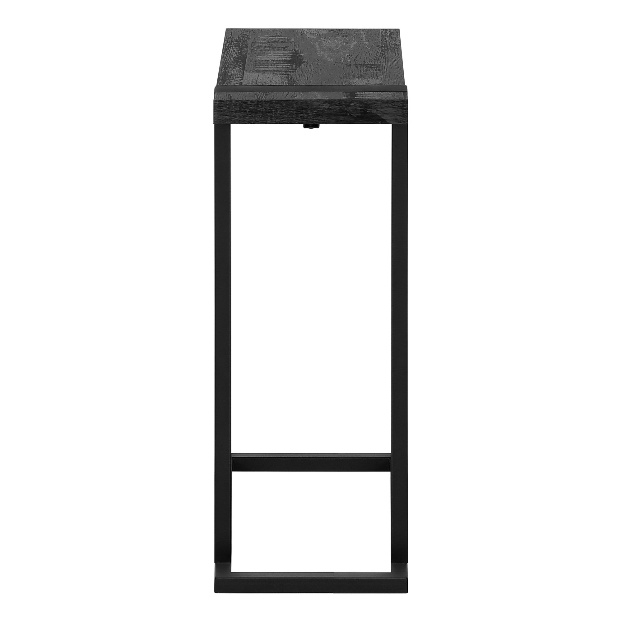 25" Black Distressed Wood and Iron End Table
