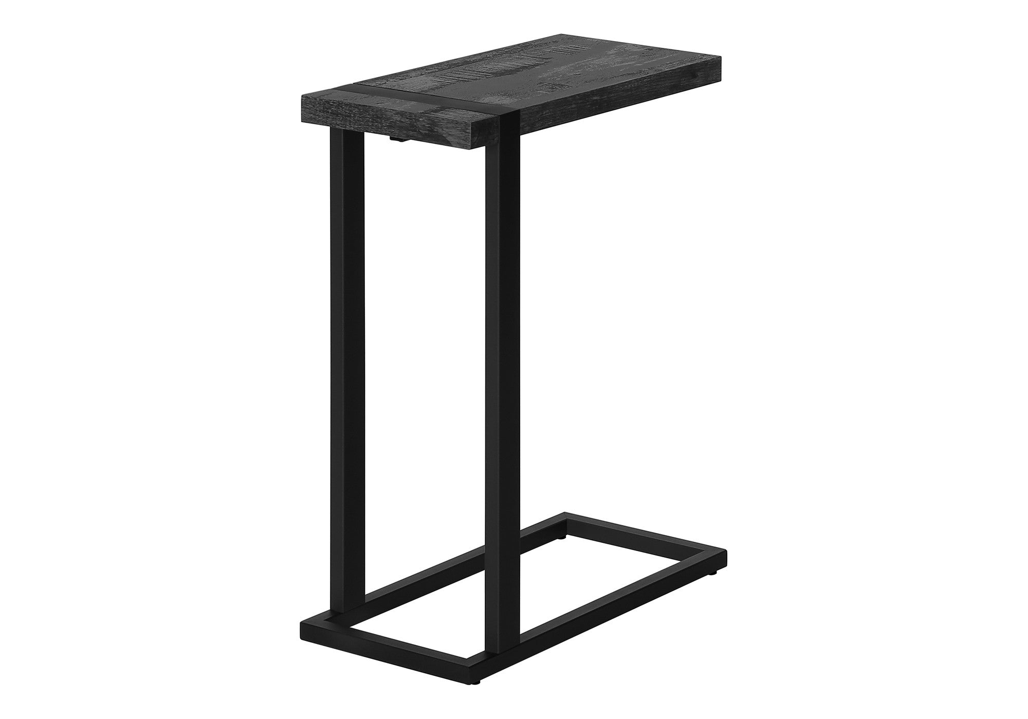 25" Black Distressed Wood and Iron End Table