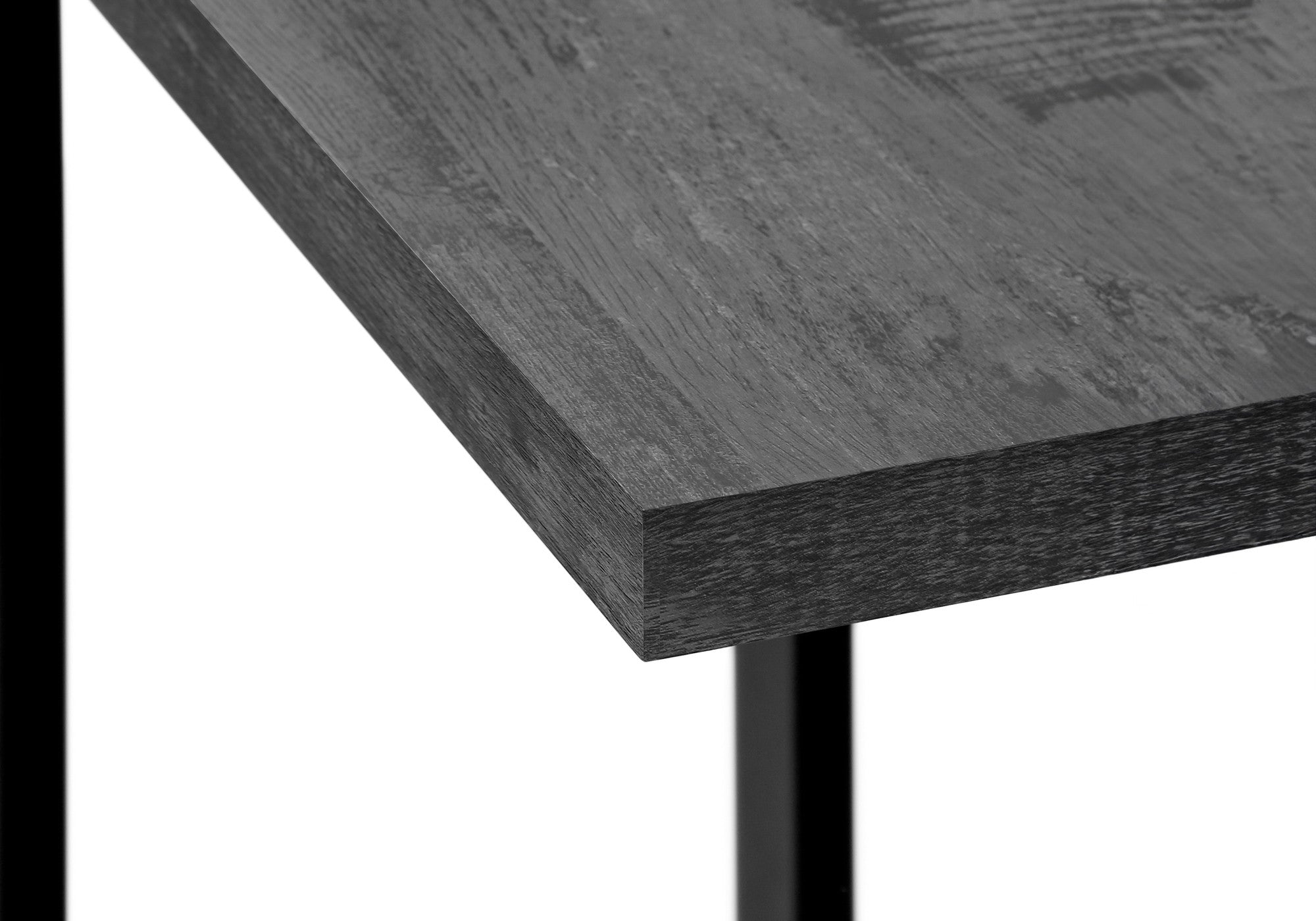 25" Black Distressed Wood and Iron End Table