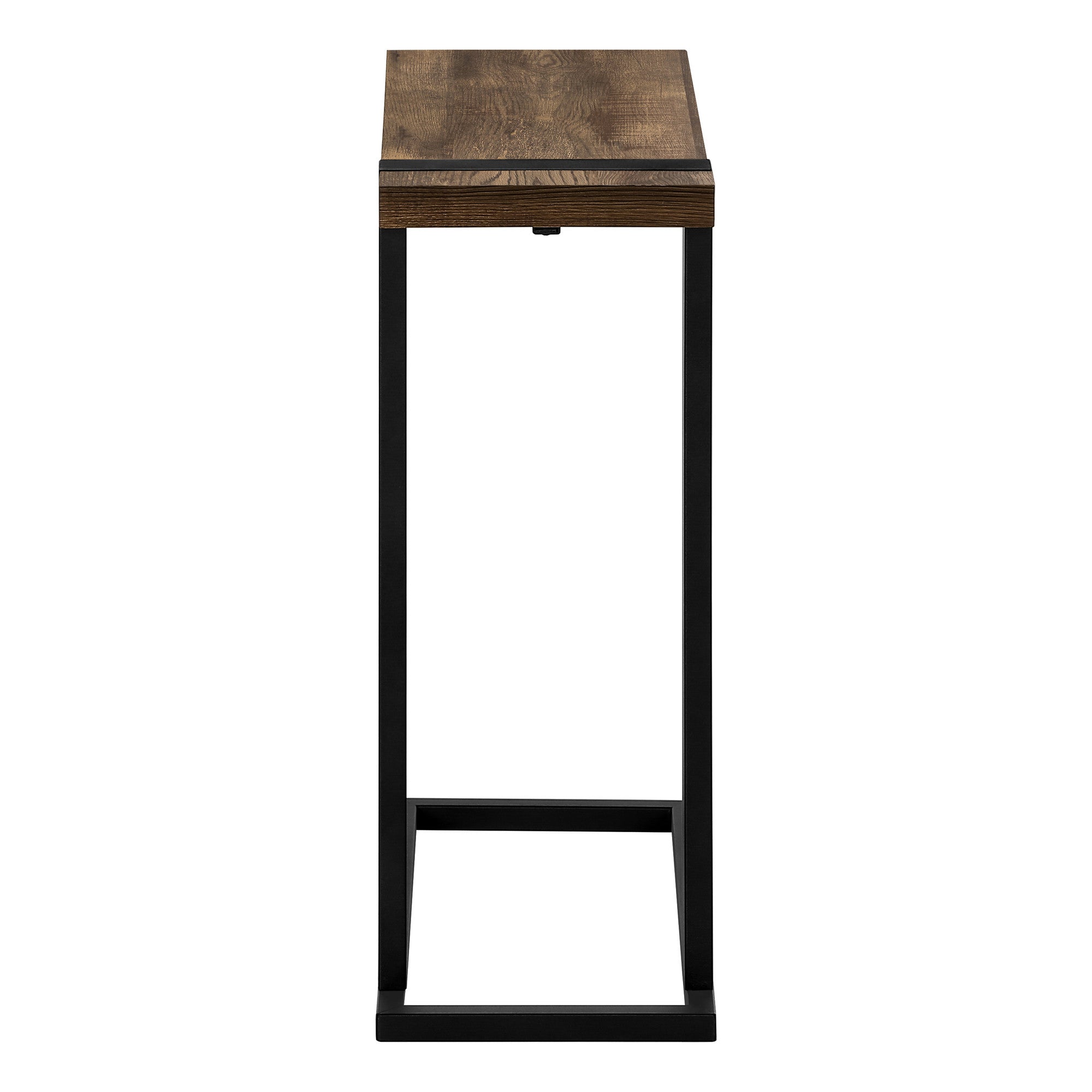 25" Brown and Black Distressed Wood and Iron End Table