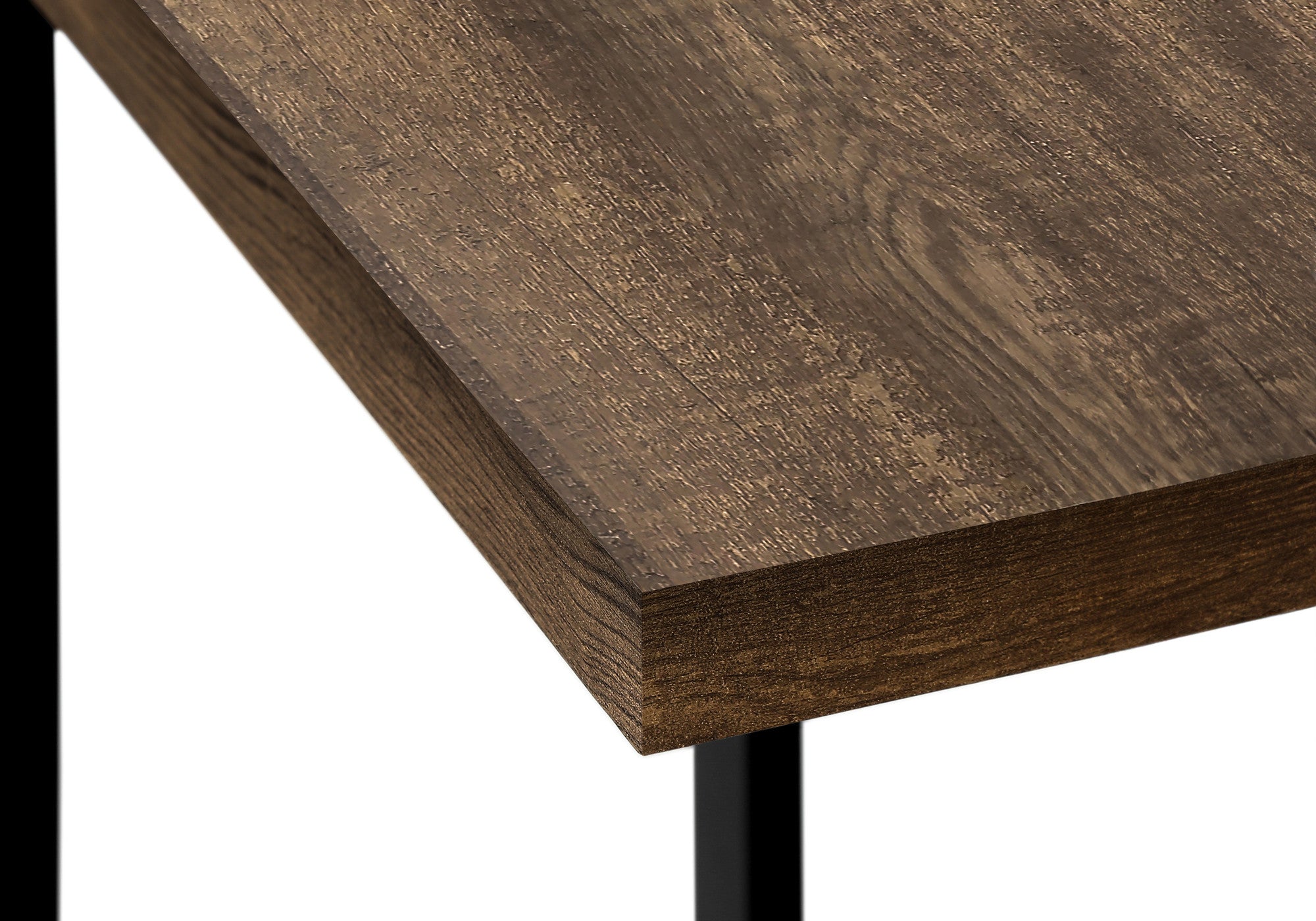 25" Brown and Black Distressed Wood and Iron End Table