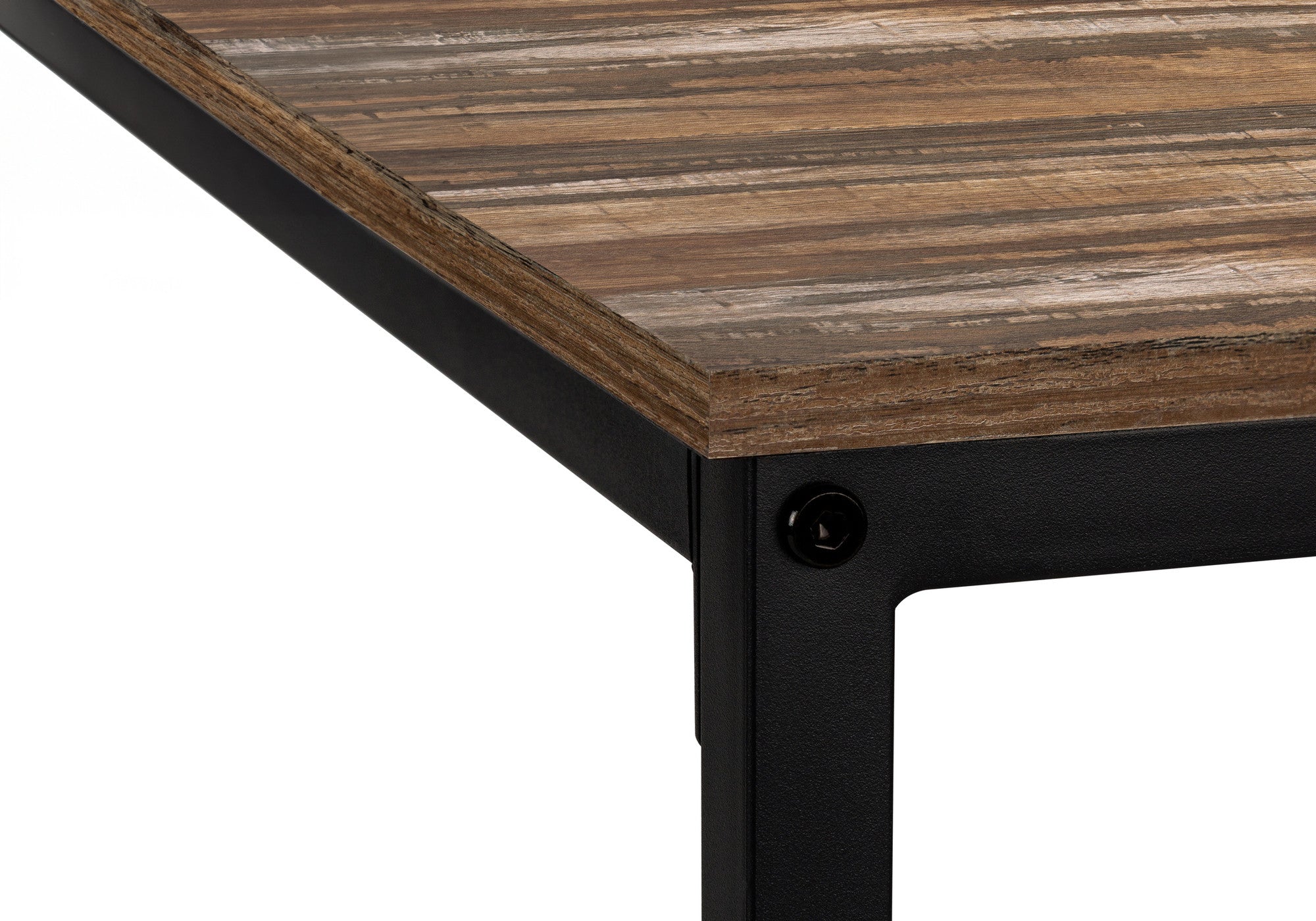 58" Brown and Black Wood and Metal Corner Computer Desk