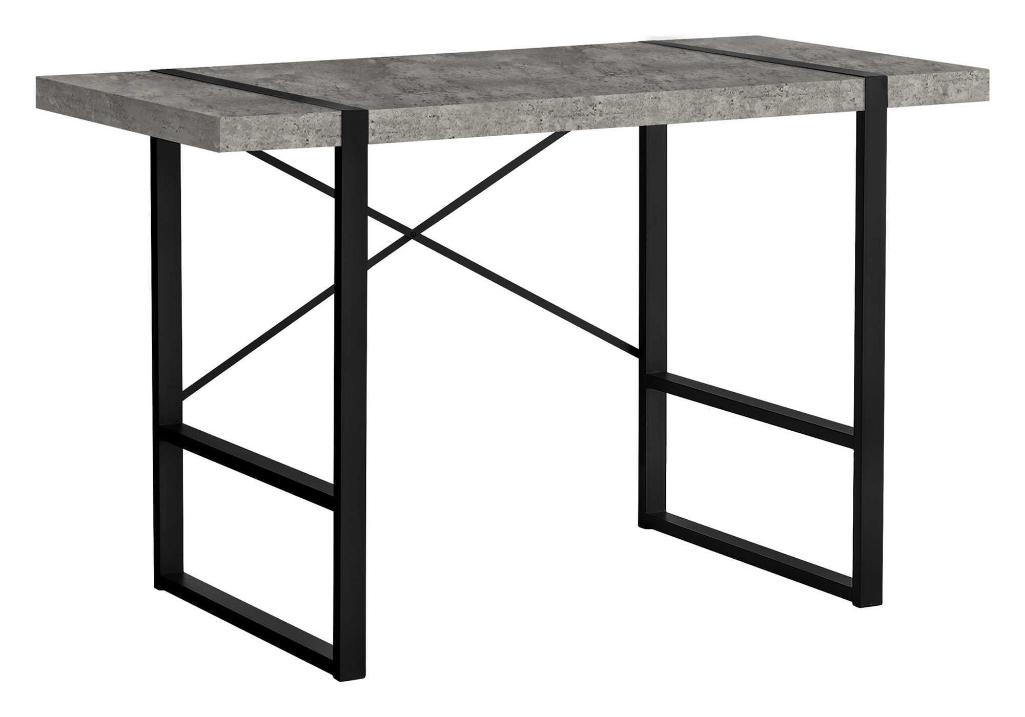 49" Gray and Black Computer Desk
