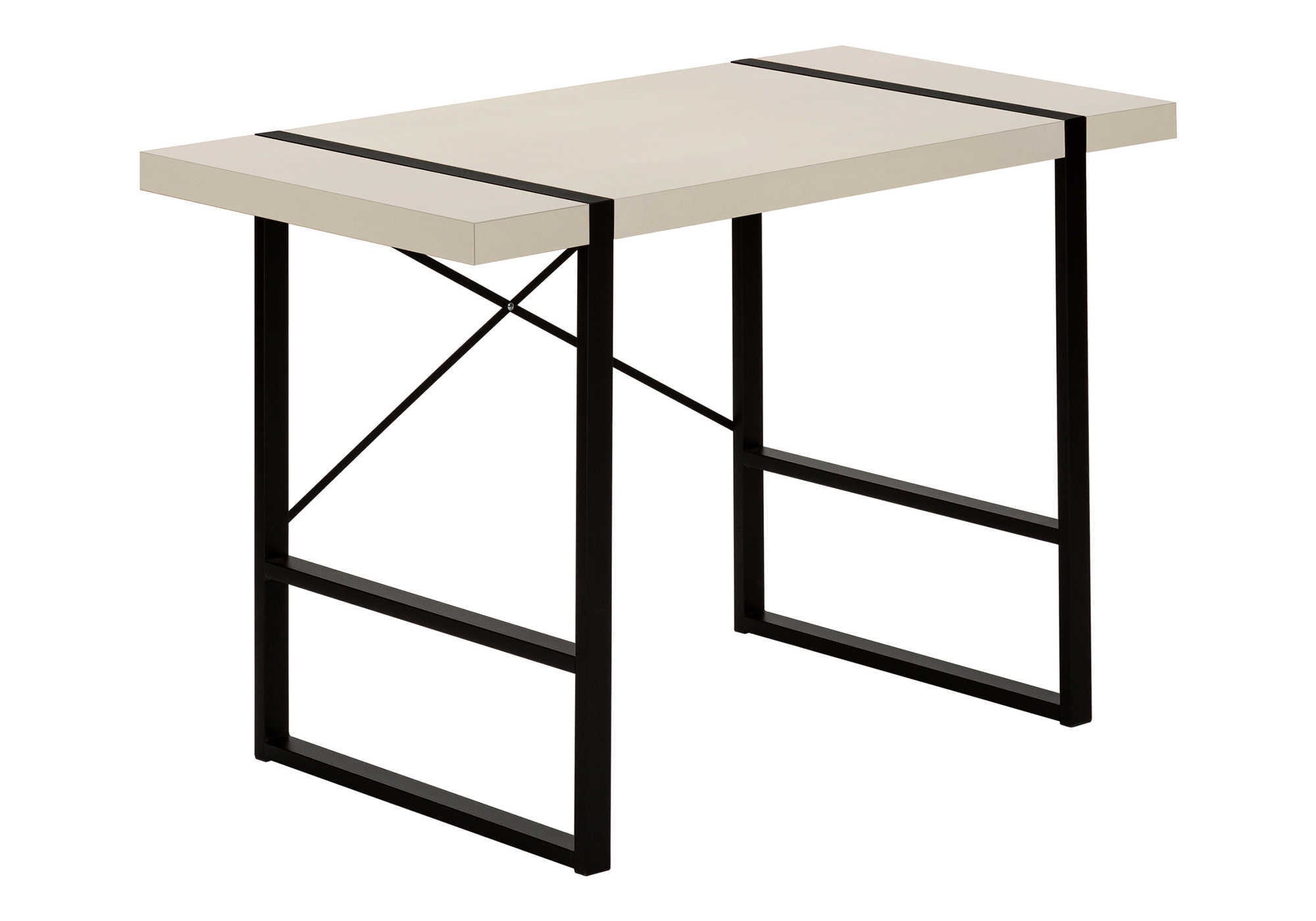49" Taupe and Black Computer Desk