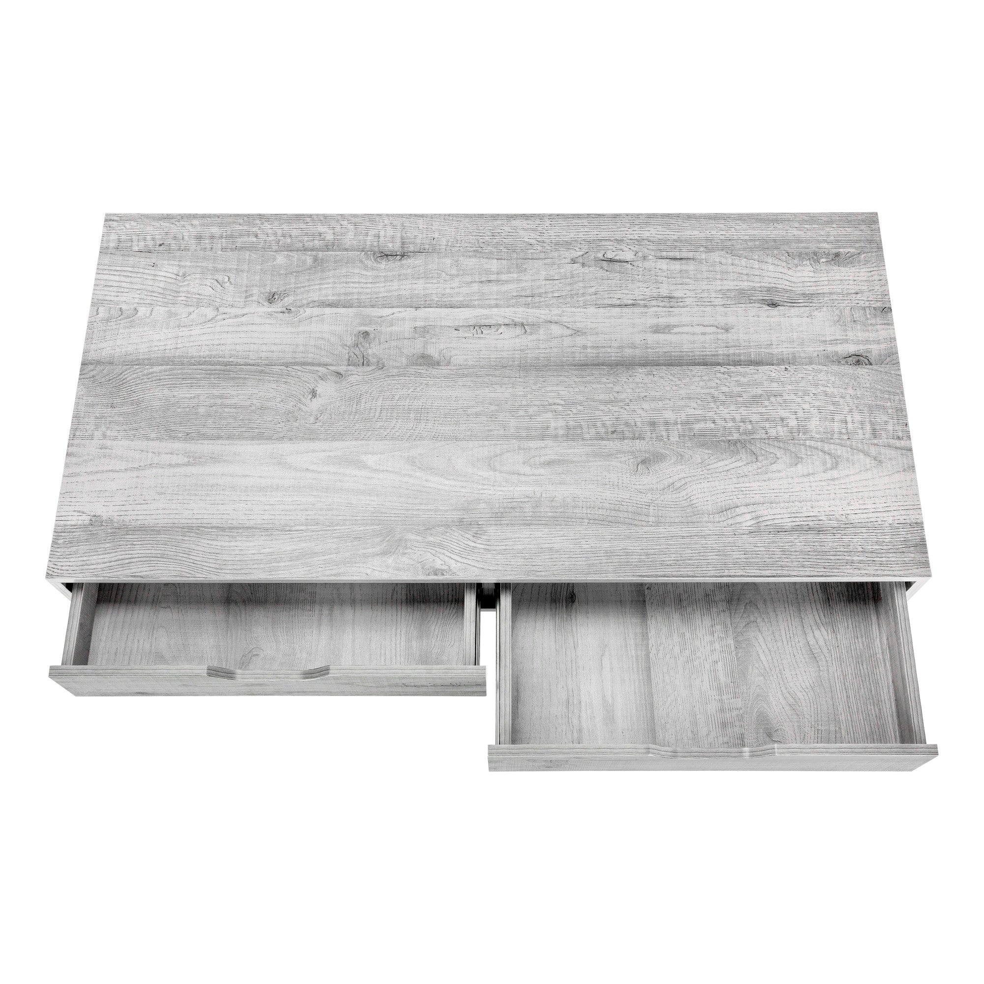 47" Gray and Black Wood and Metal H-Shape Computer Desk With Two Drawers