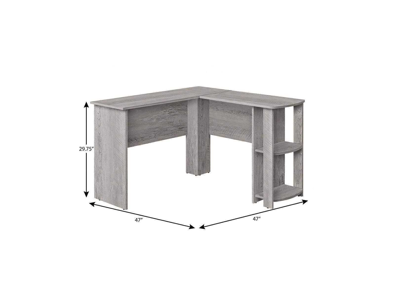 47" Gray Wood Corner Computer Desk