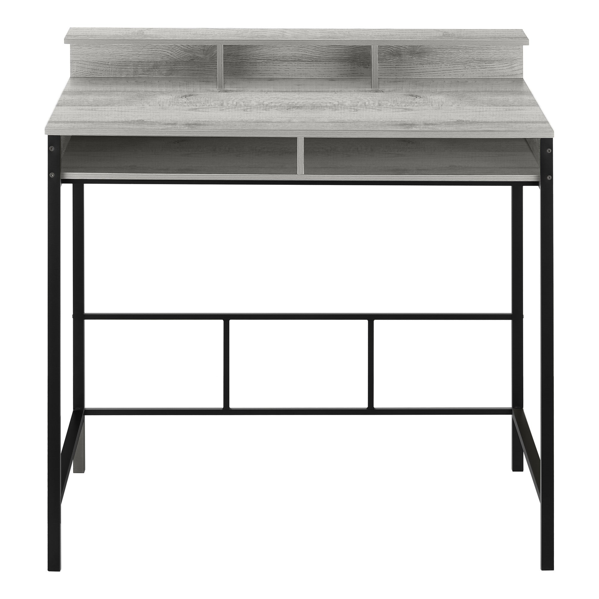 47" Gray and Black Wood and Metal Computer Desk