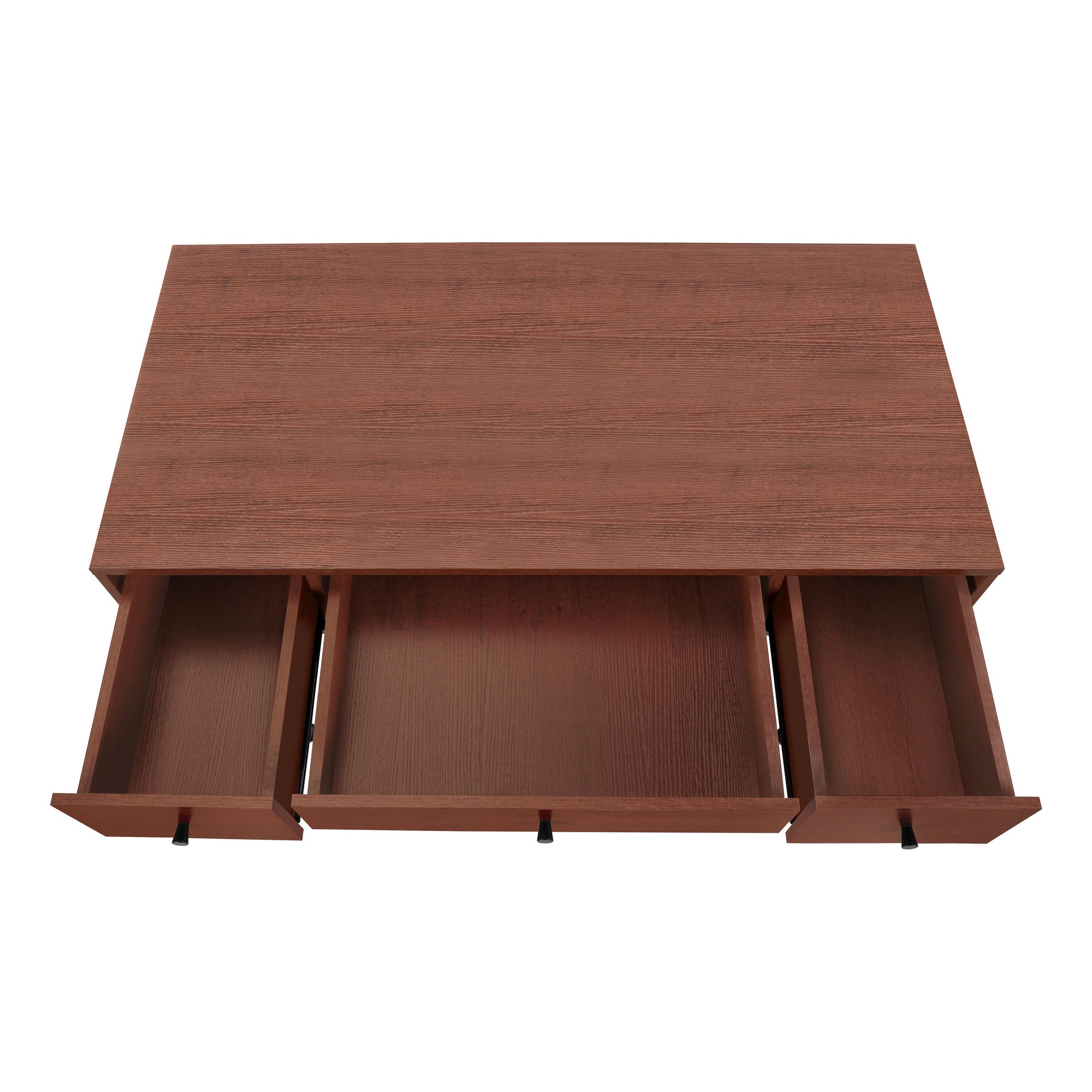 47" Brown and Black Computer Desk With Three Drawers