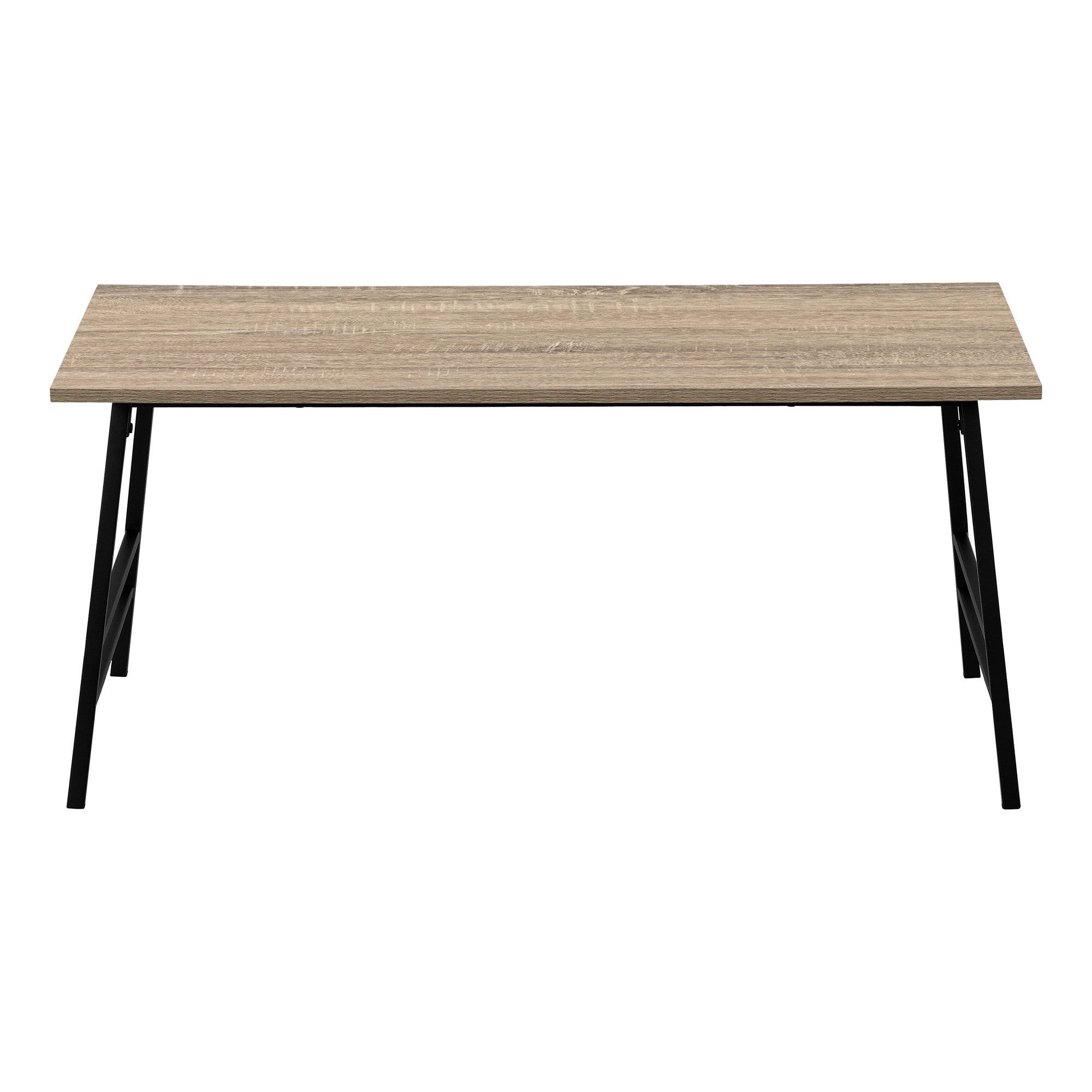 40" Taupe And Black Metal Coffee Table