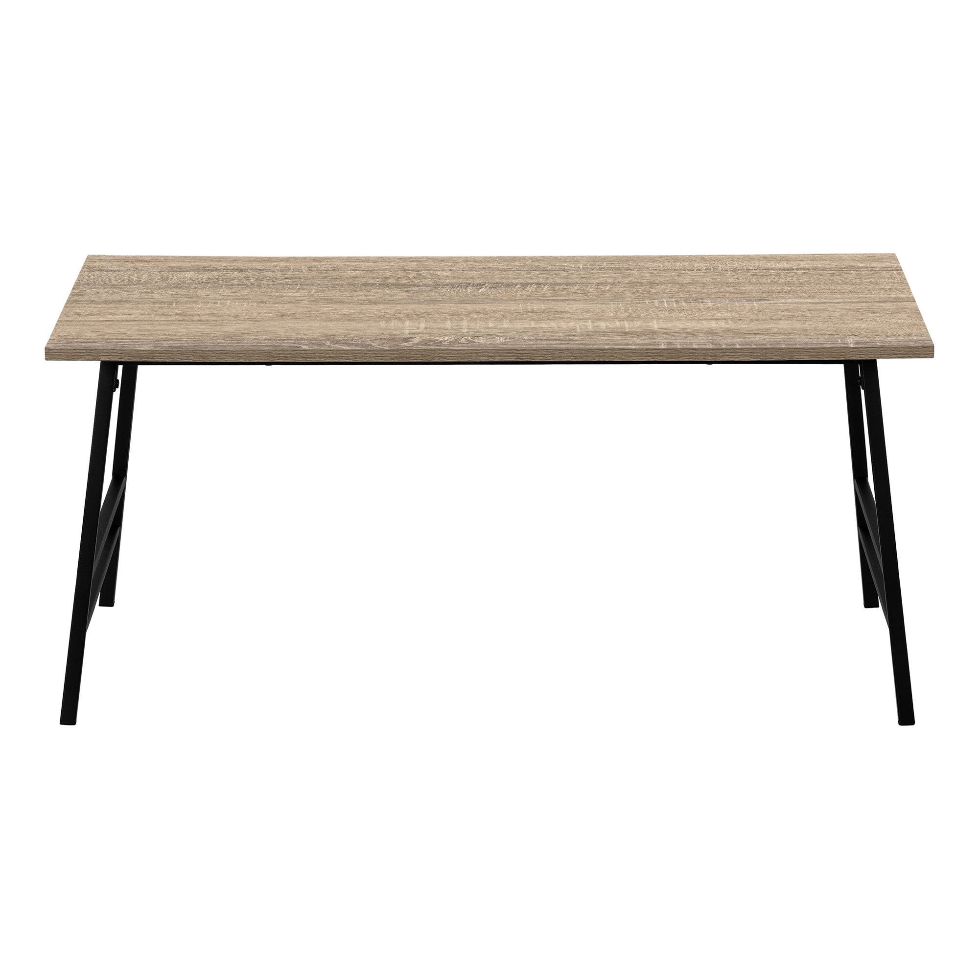 40" Taupe And Black Metal Coffee Table