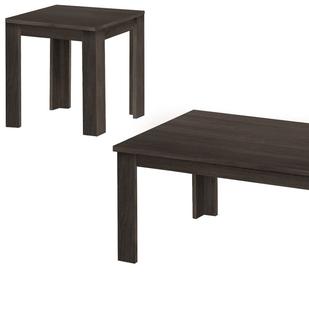 Set of Three 44" Oak Coffee Table