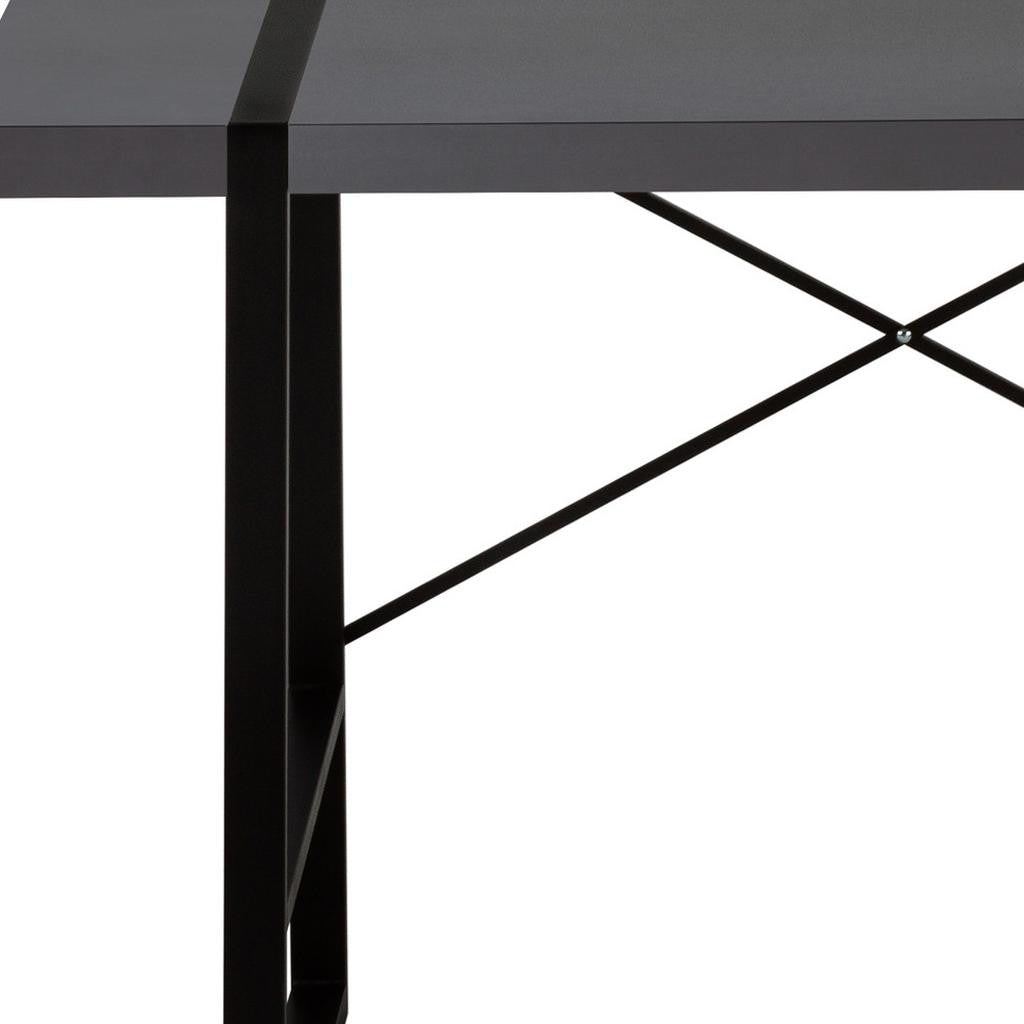 49" Gray and Black Computer Desk