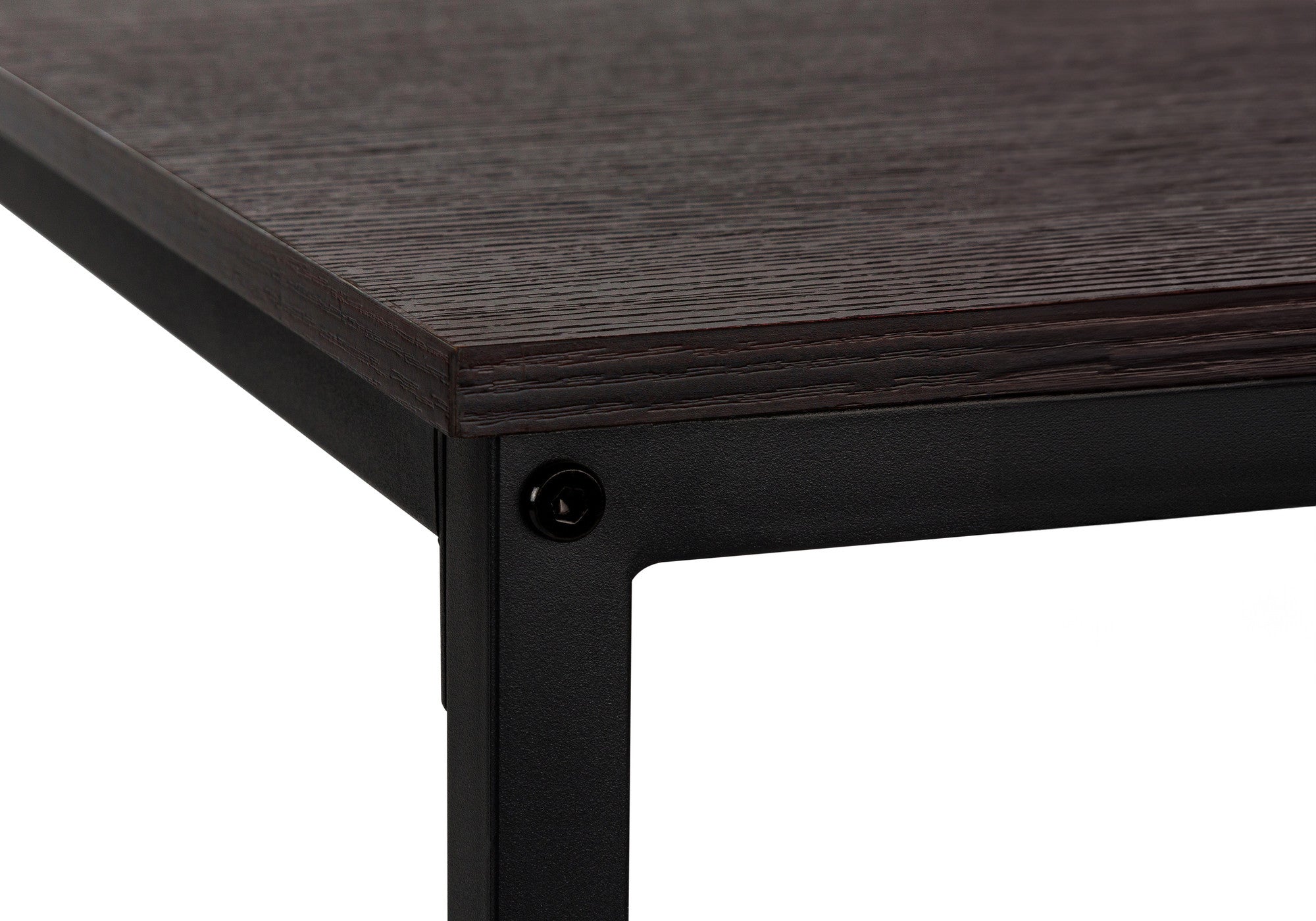 58" Espresso and Black L Shape Computer Desk