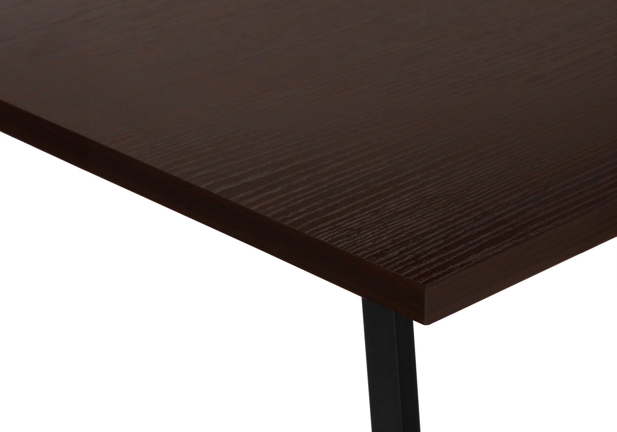 47" Espresso and Black Wood and Metal Corner Trestle Computer Desk