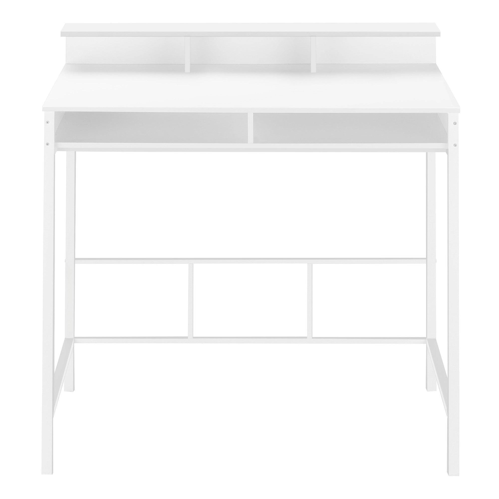 47" White Wood and Metal Computer Desk