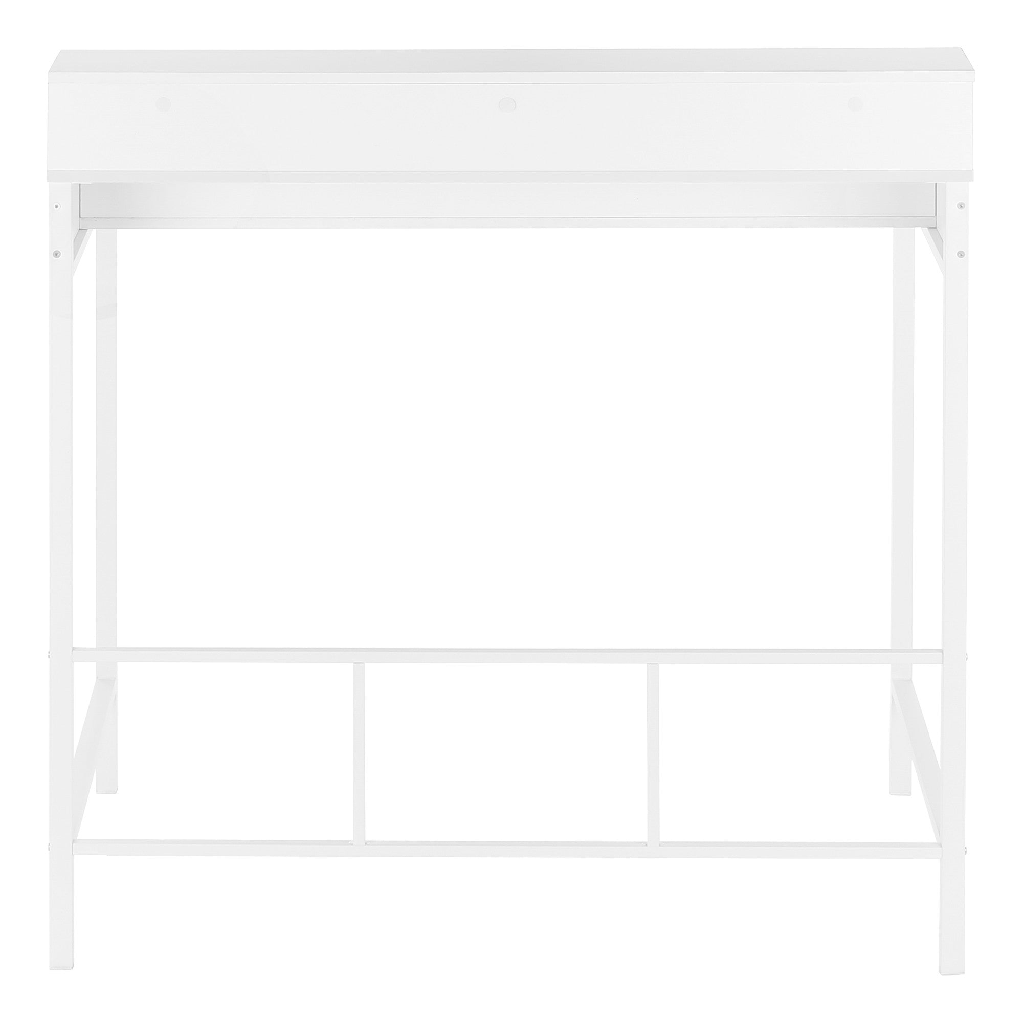 47" White Wood and Metal Computer Desk