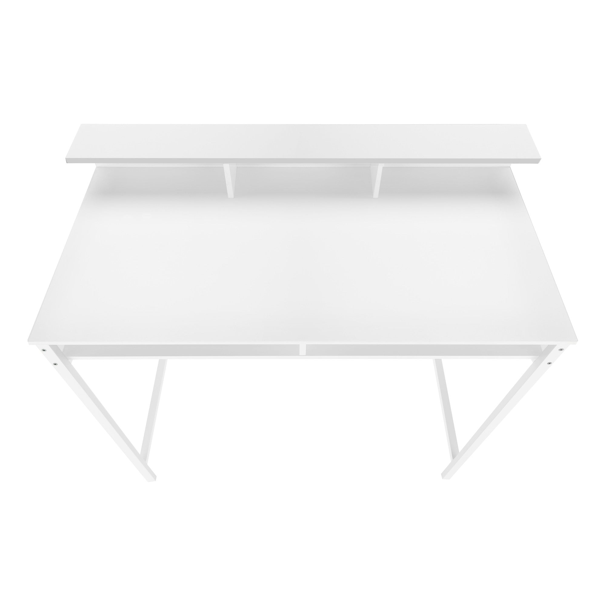 47" White Wood and Metal Computer Desk