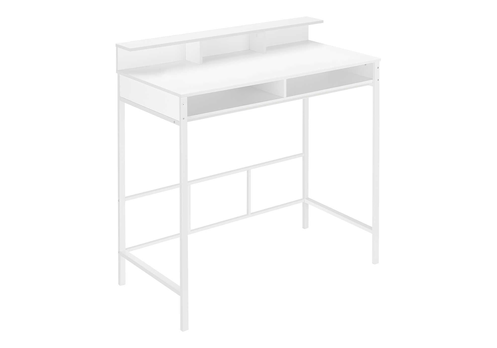 47" White Wood and Metal Computer Desk