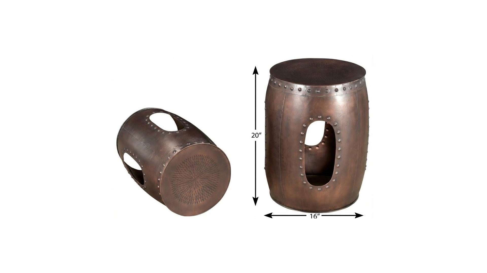 20" Copper Iron Round End Tables