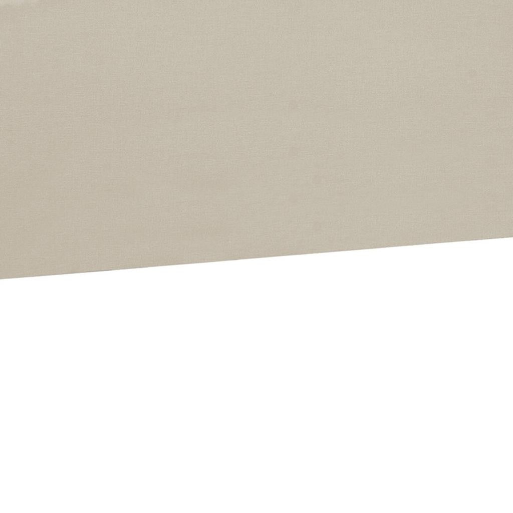 Beige Linen Blend Upholstered Arched Full Headboard With Nail Head Trim