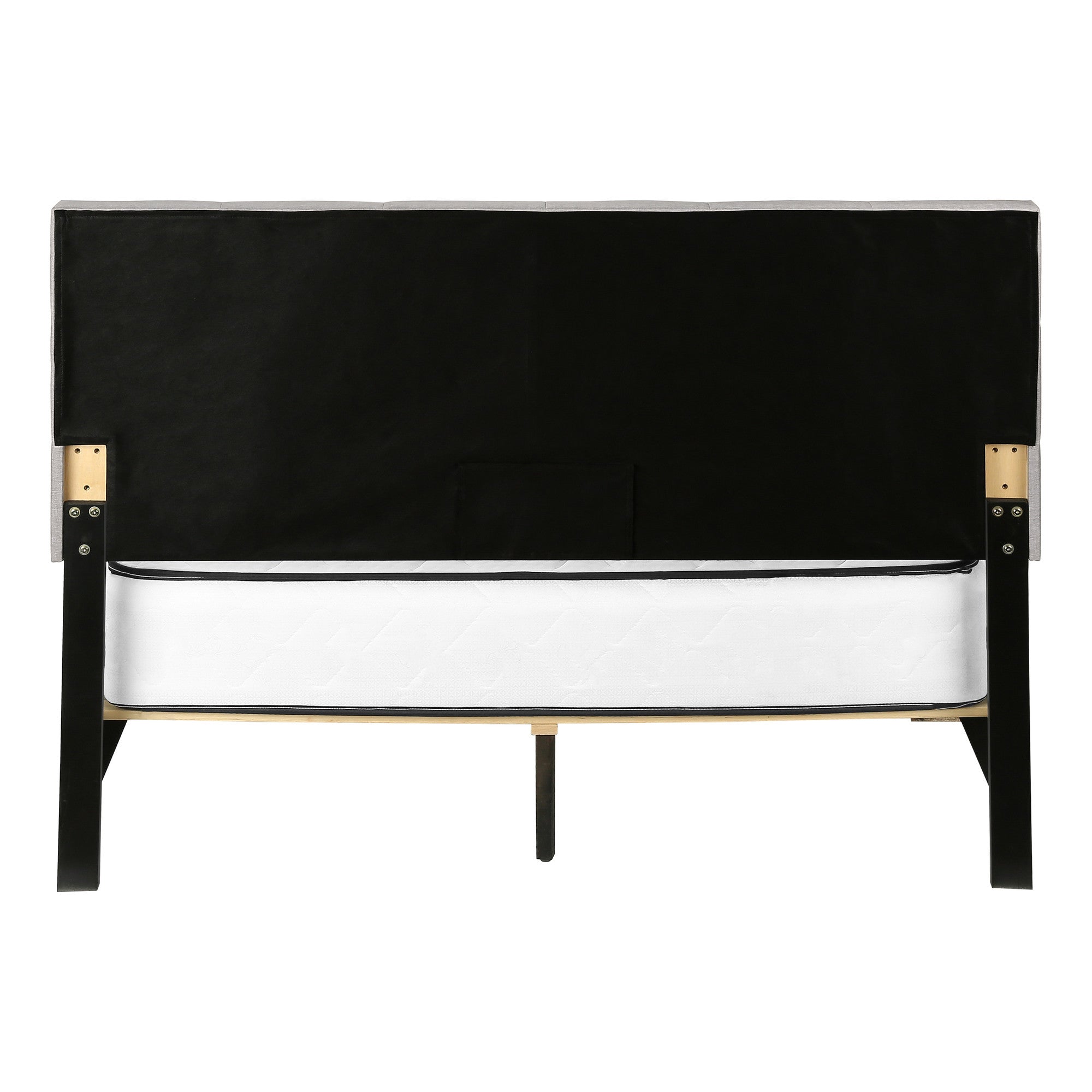 Gray Tufted Linen Upholstered Queen Bed Frame With Drawers