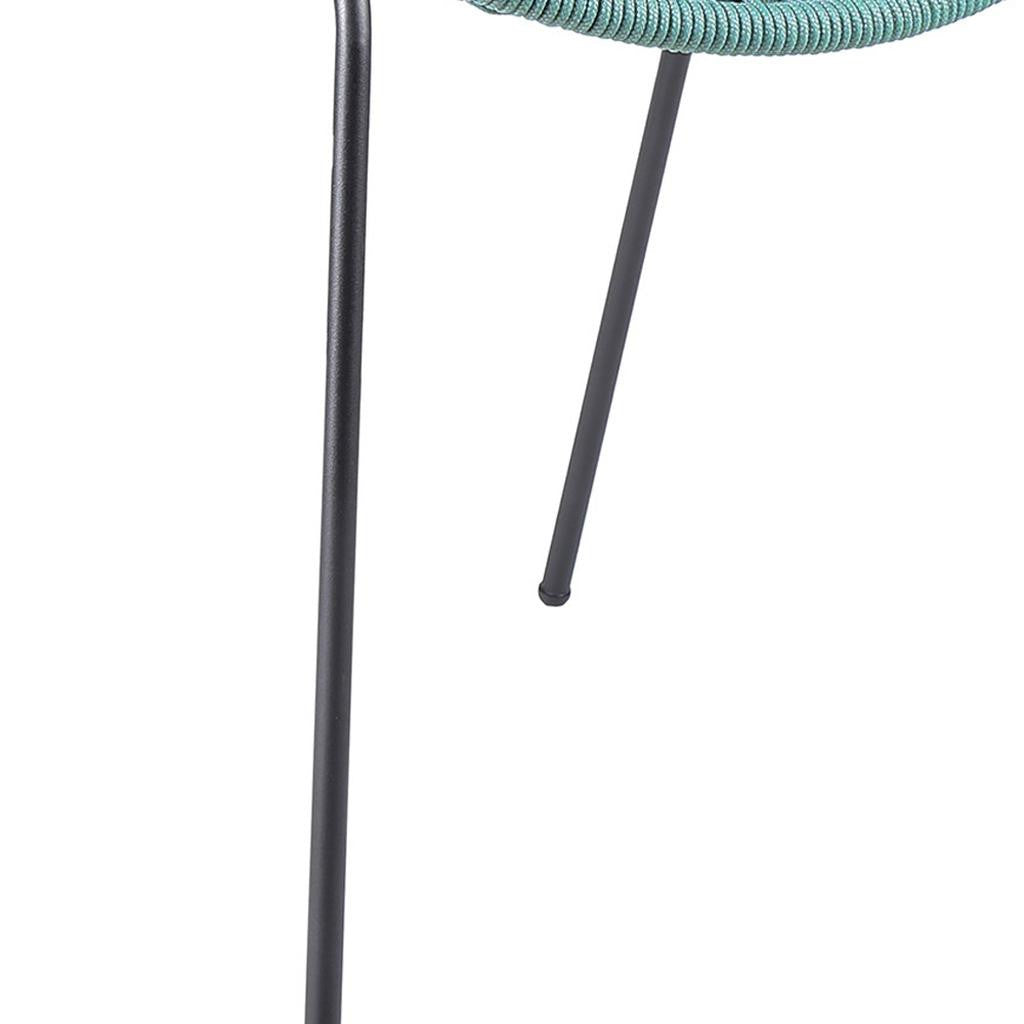 Set of Two 25" Green Metal Outdoor Dining Chair