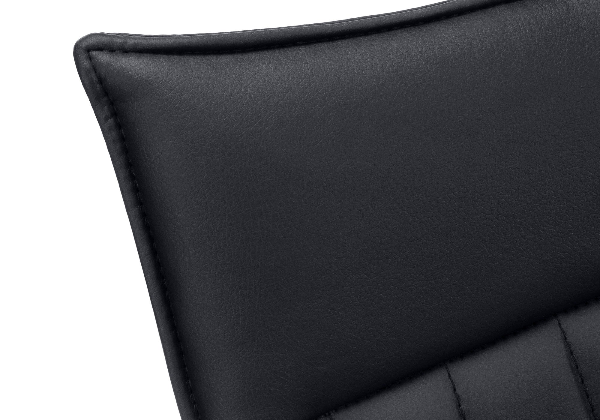 Set of Two Tufted Black And Silver Upholstered Faux Leather Dining Parsons Chairs