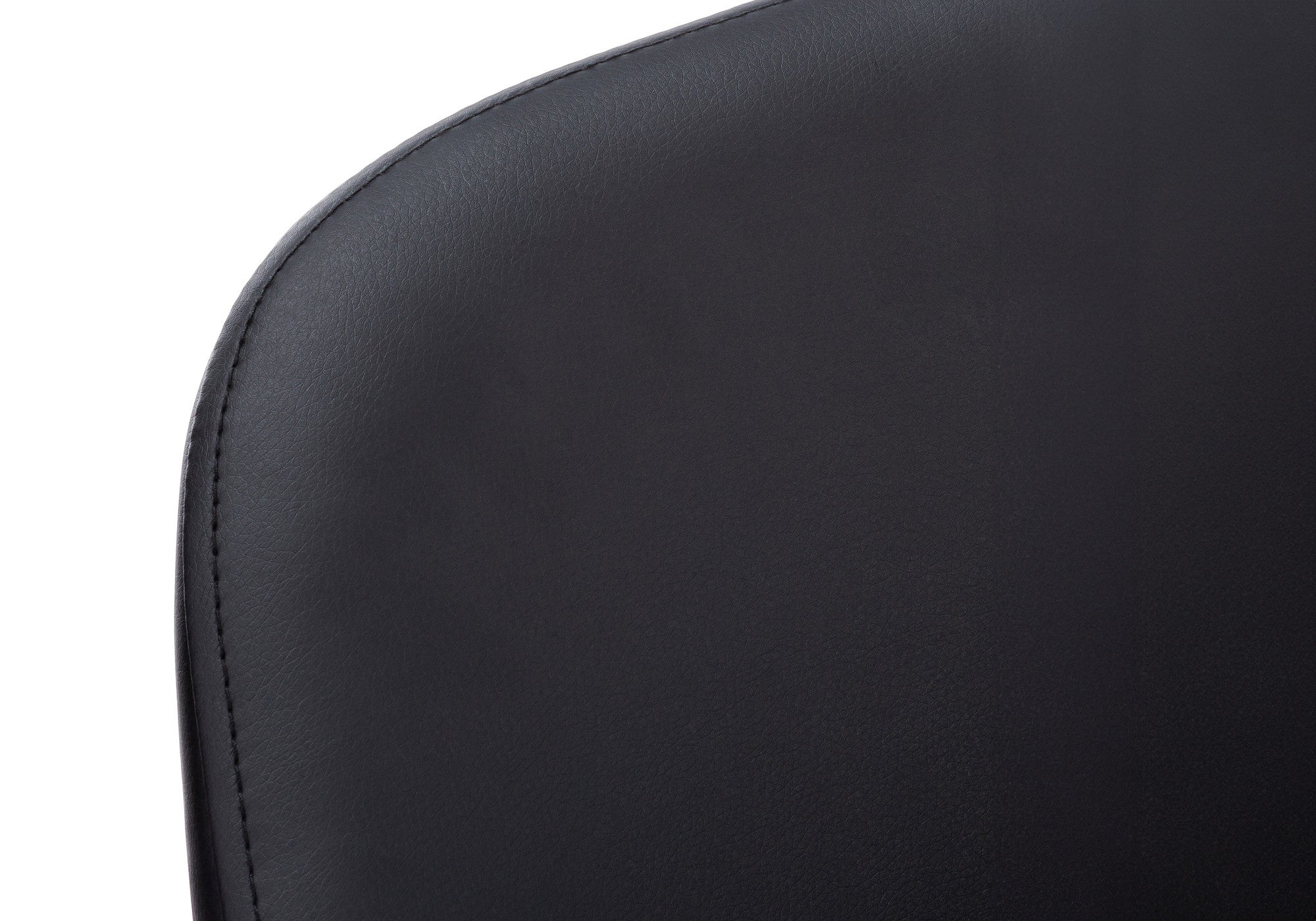 Set of Two Black Upholstered Faux Leather Dining Arm Chairs