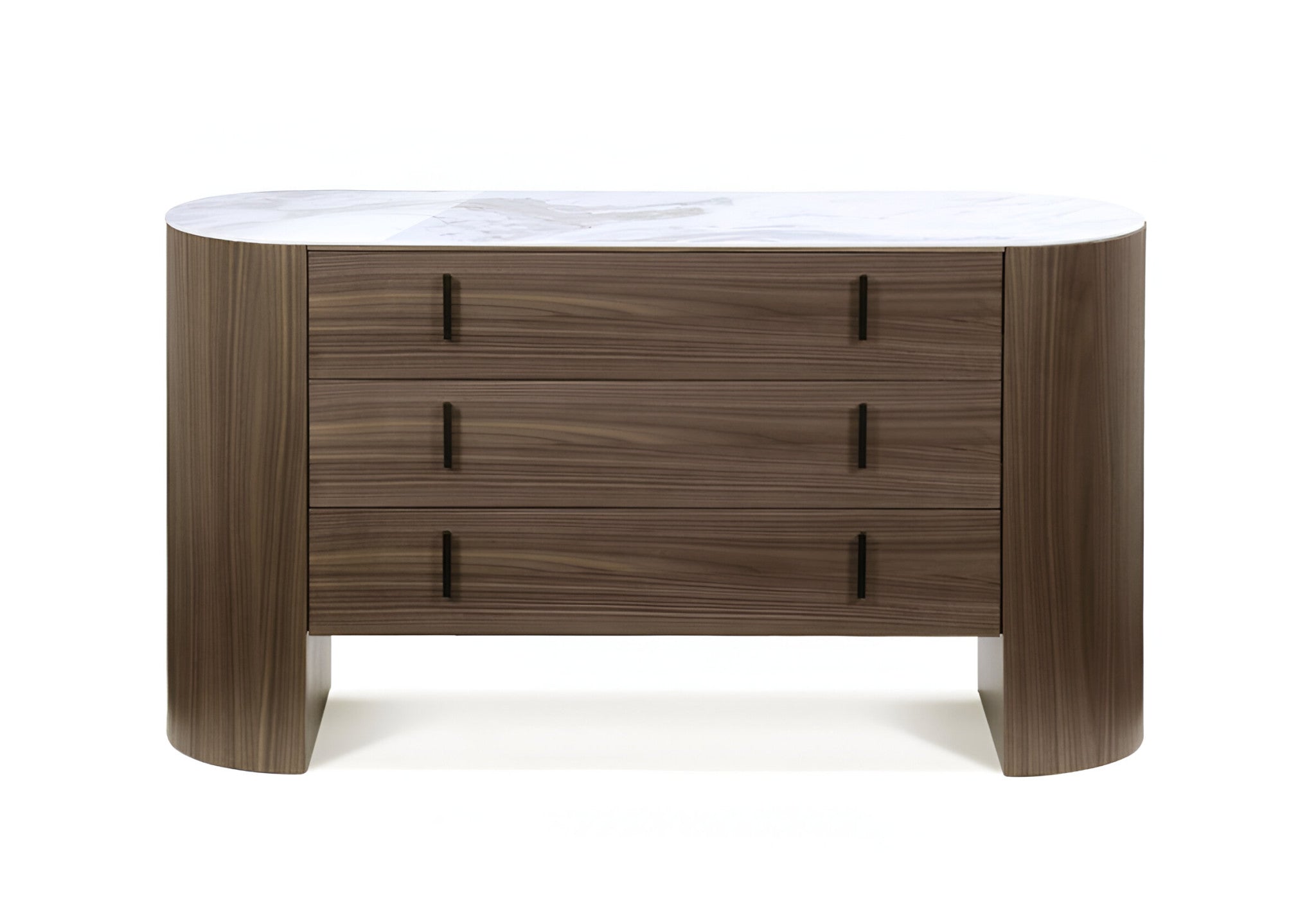 55" Brown Wood Three Drawer Dresser